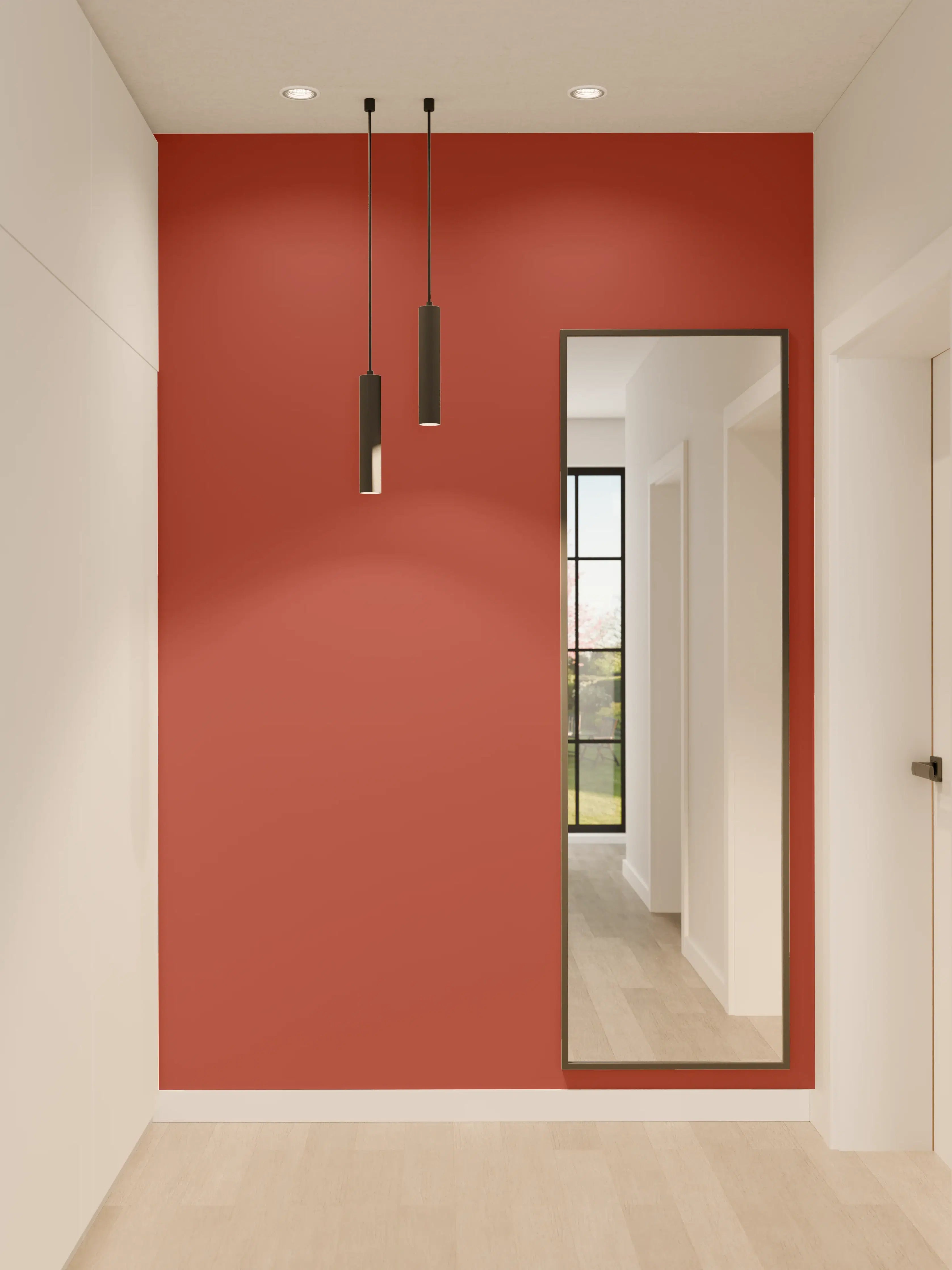 Wandverkleidung Flur - RAL 3013 (tomatenrot)