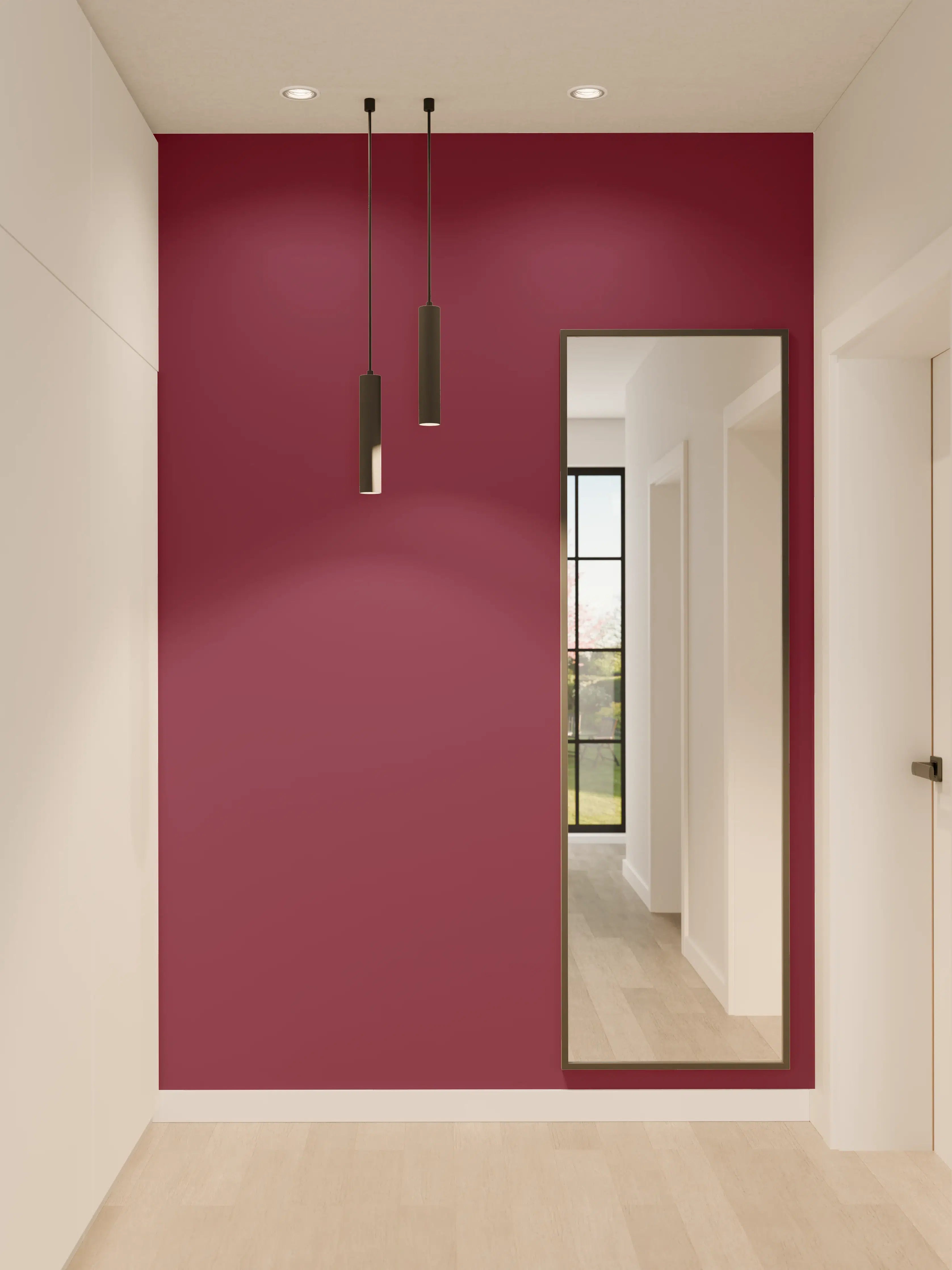Wandverkleidung Flur - RAL 4004 (Weinrotviolett)