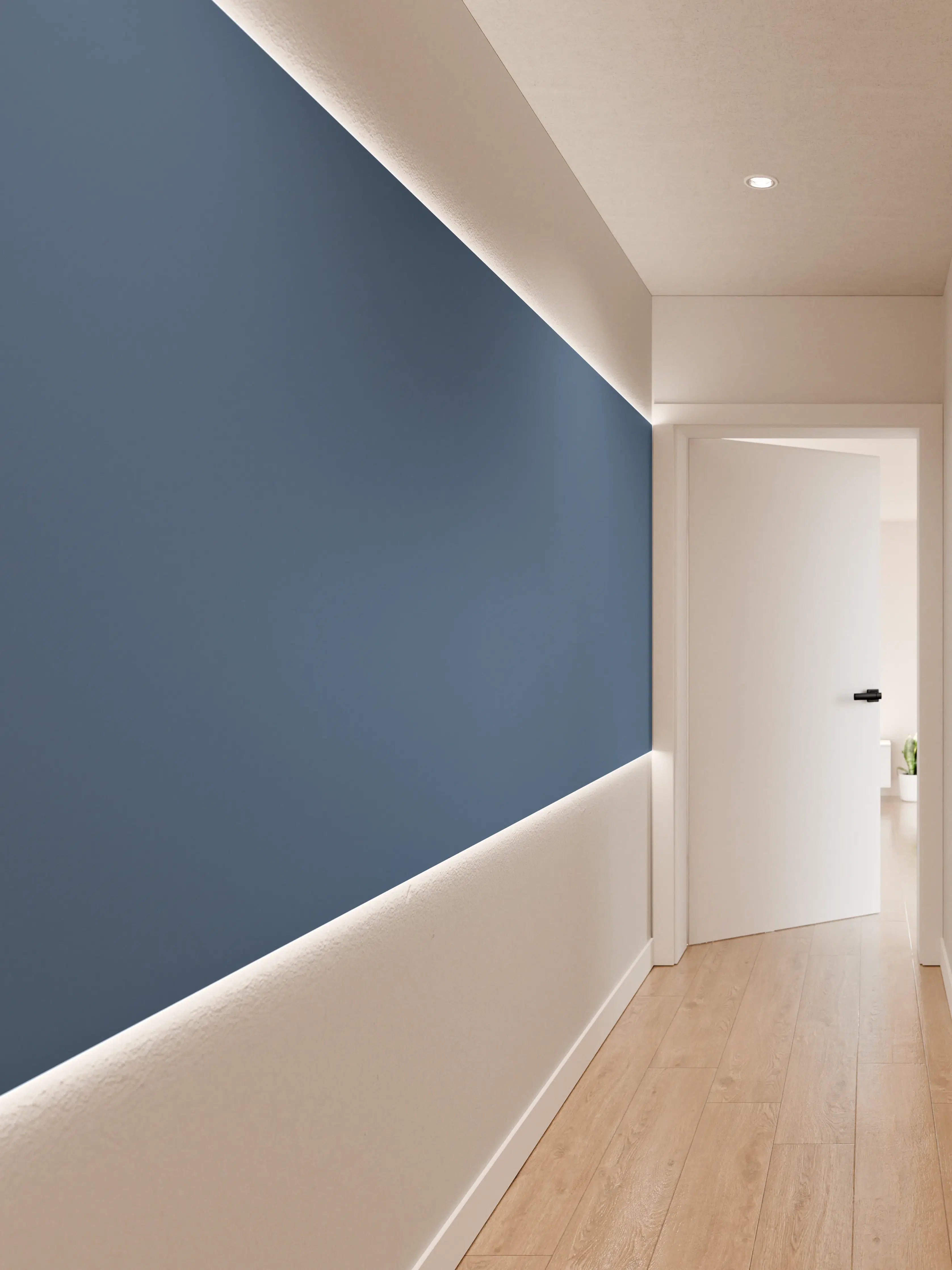Wandverkleidung Flur - RAL 5007 (Brillantblau)