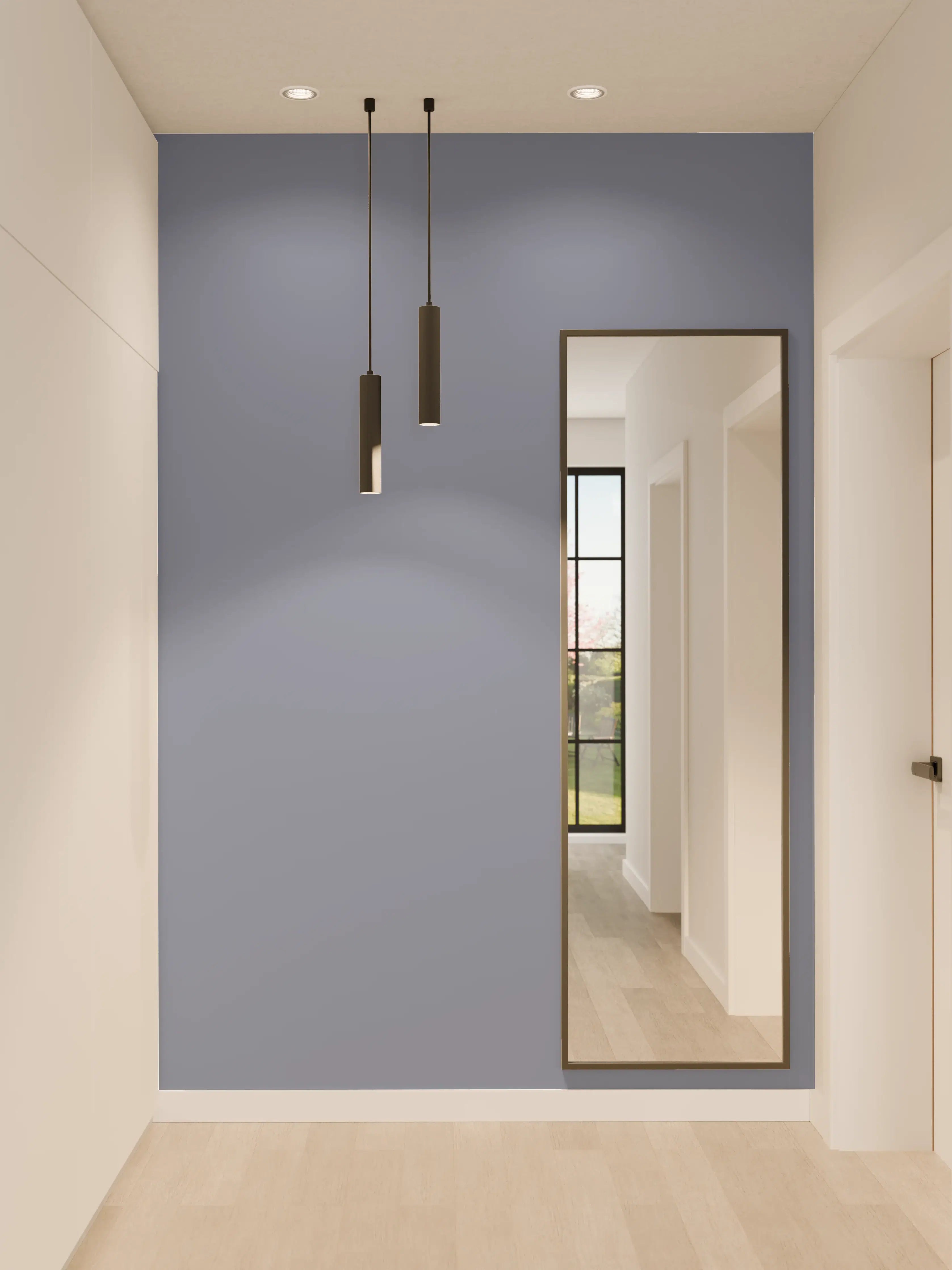 Wandverkleidung Flur - RAL 5014 (Taubenblau)