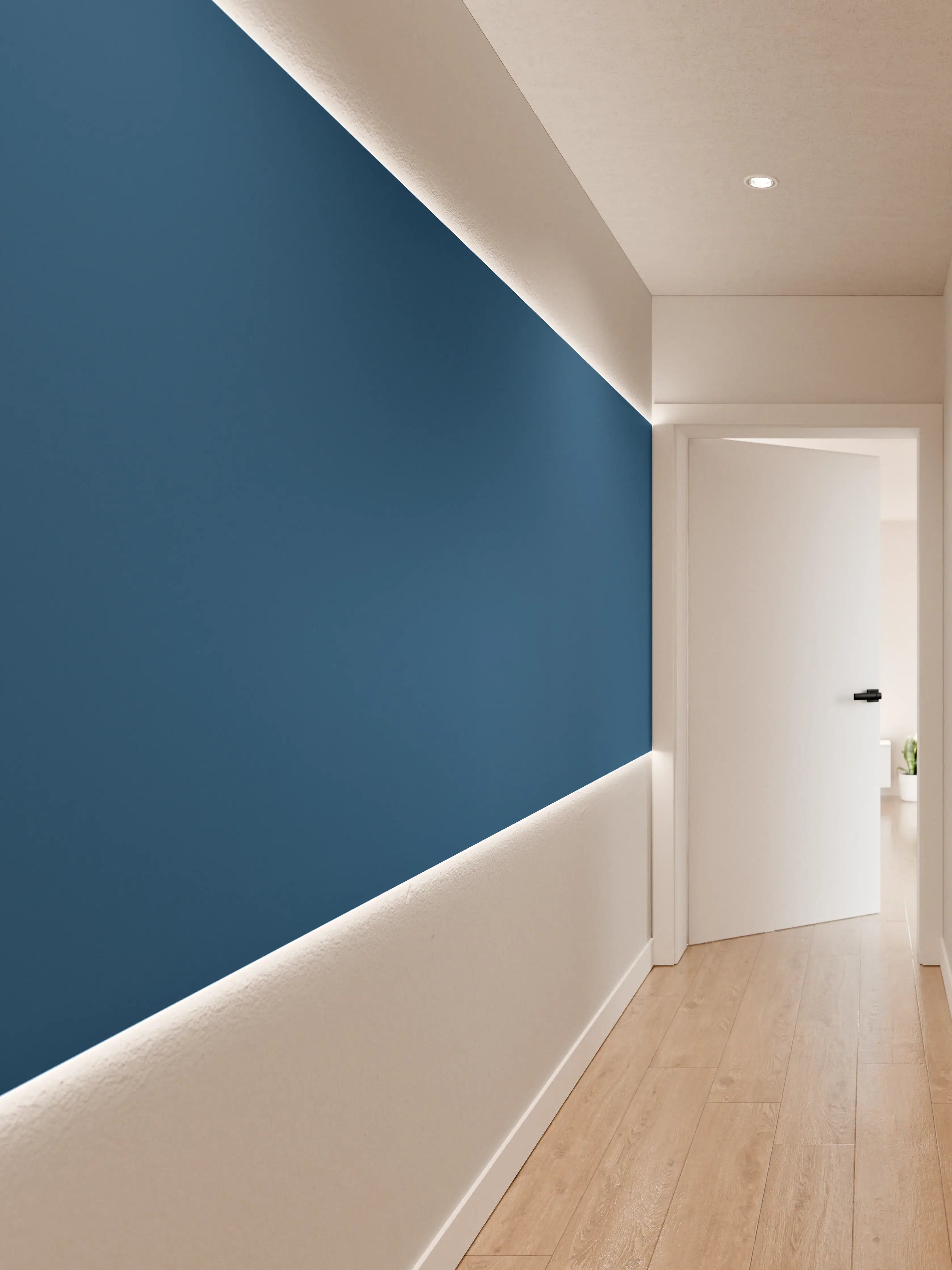 Wandverkleidung Flur - RAL 5019 (Capri-Blau)