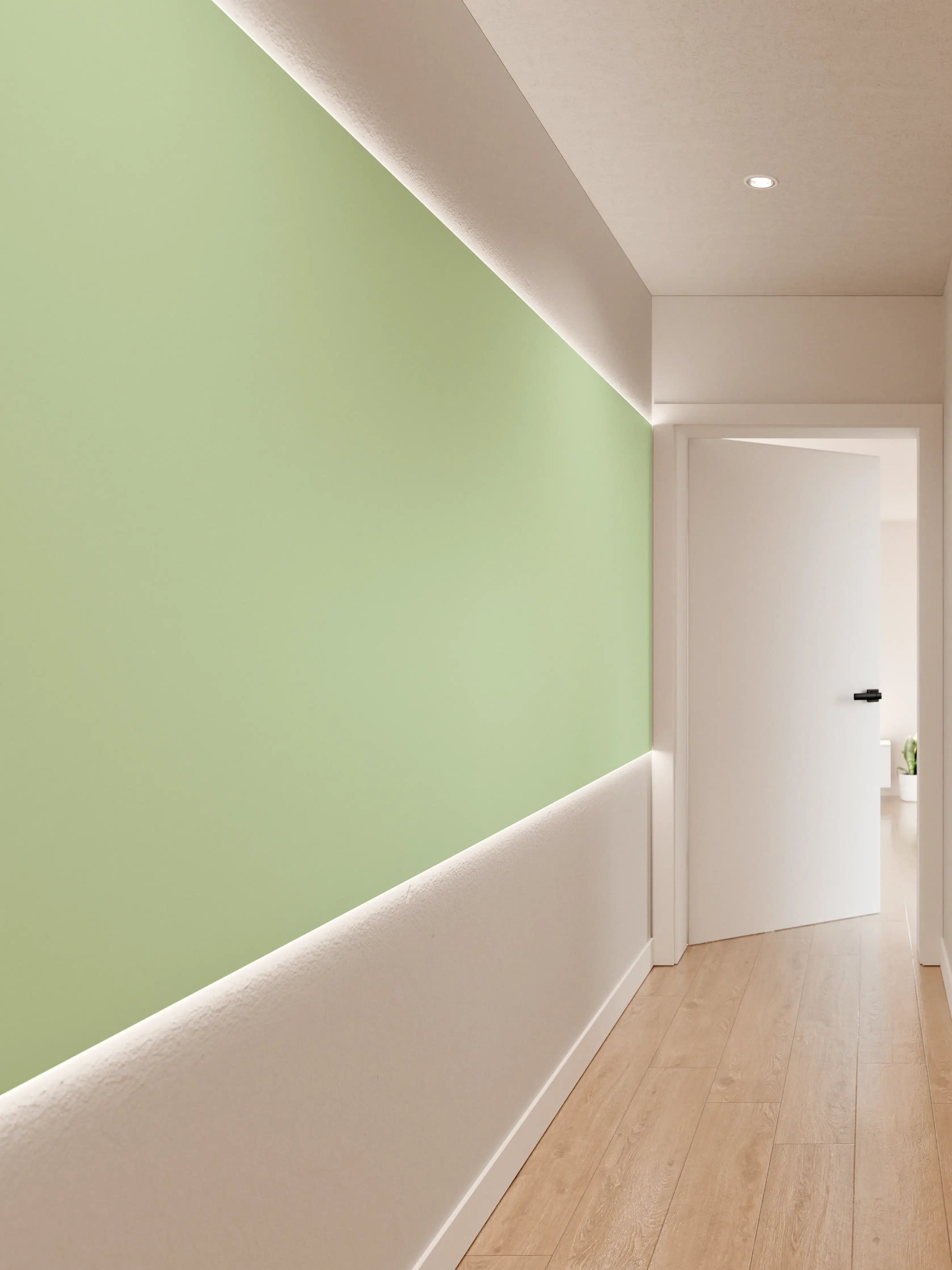 Wandverkleidung Flur - RAL 6019 (pastellgrün)