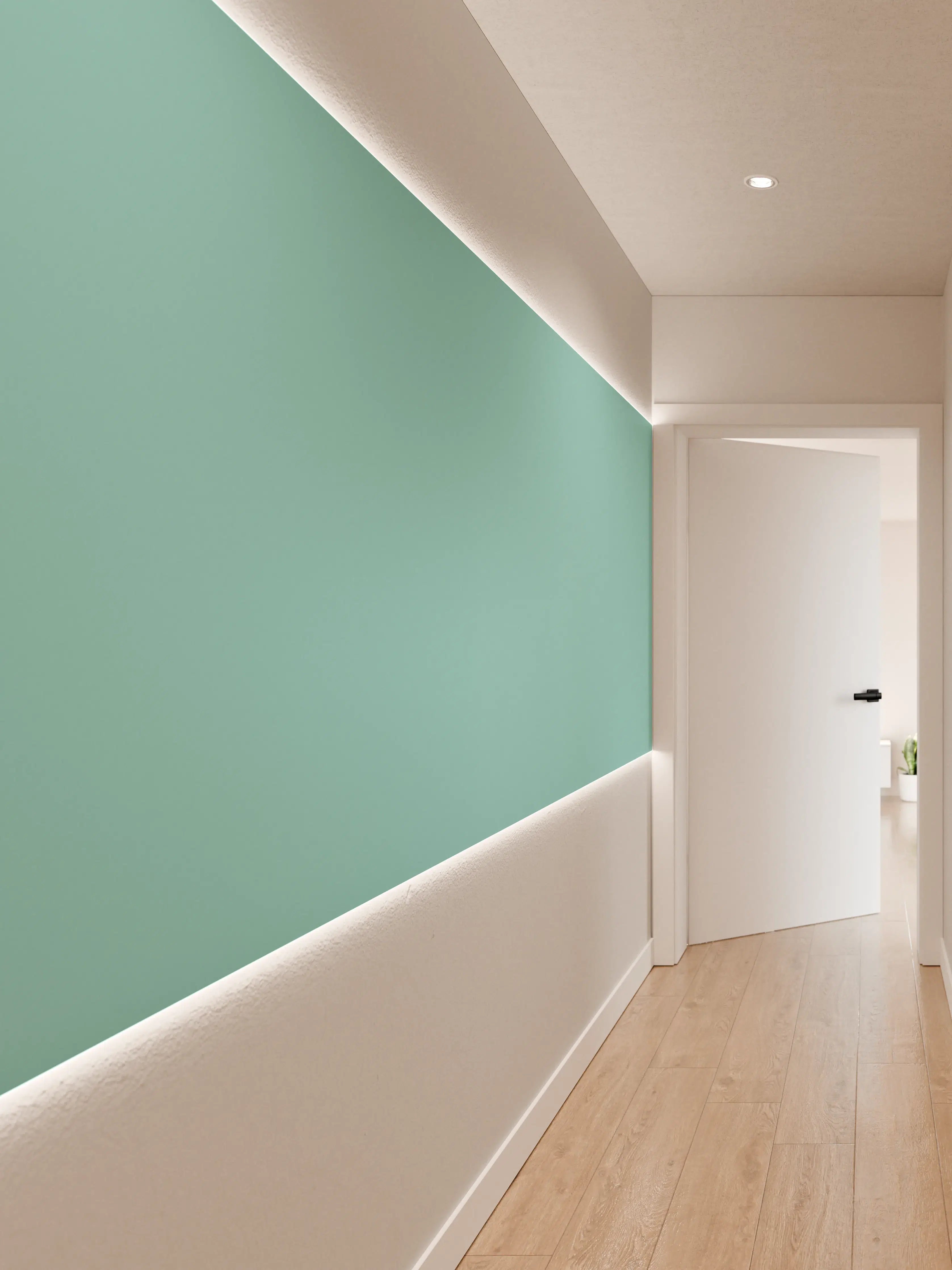 Wandverkleidung Flur - RAL 6027 (Hellgrün)