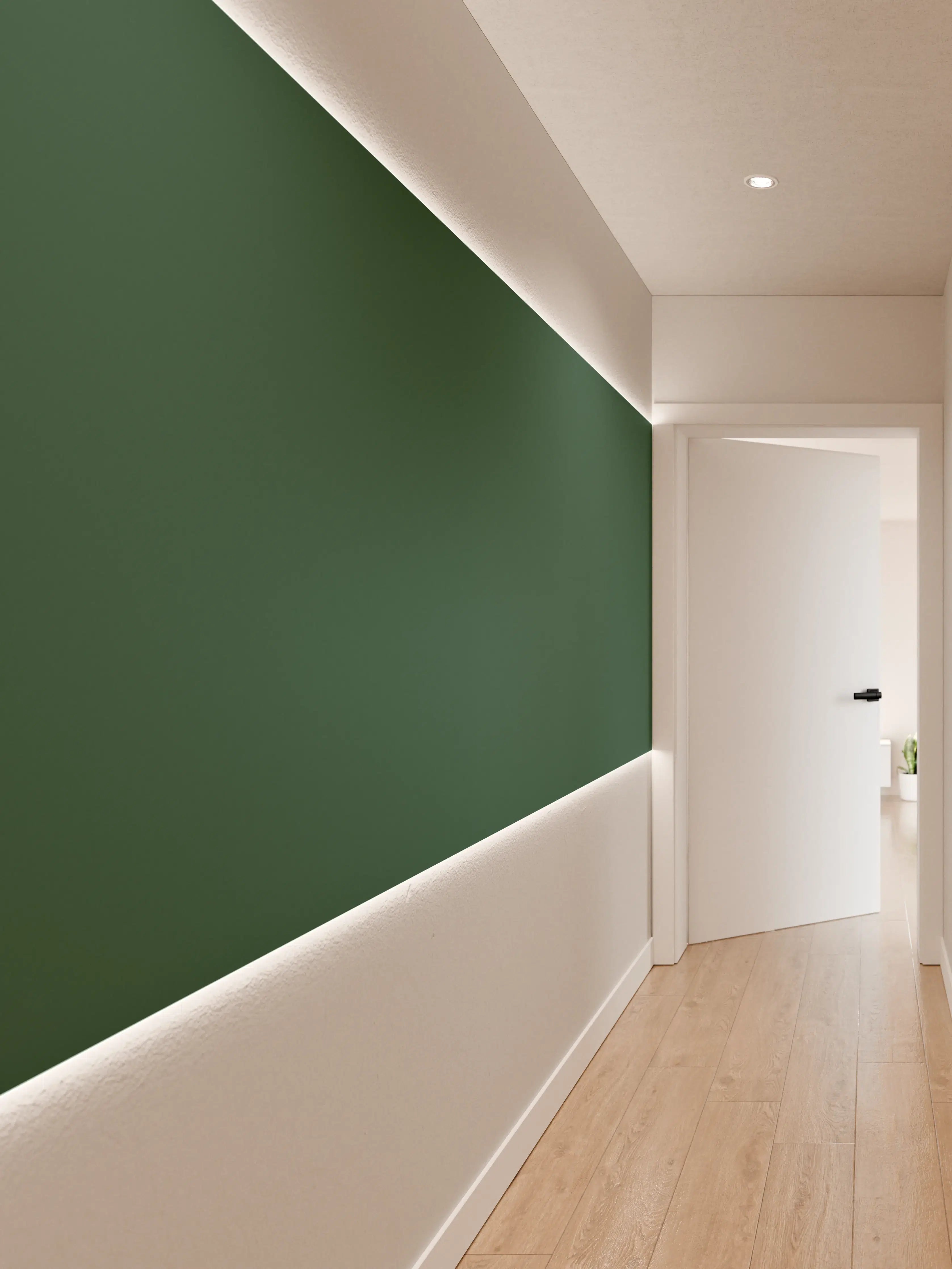 Wandverkleidung Flur - RAL 6028 (Kieferngrün)