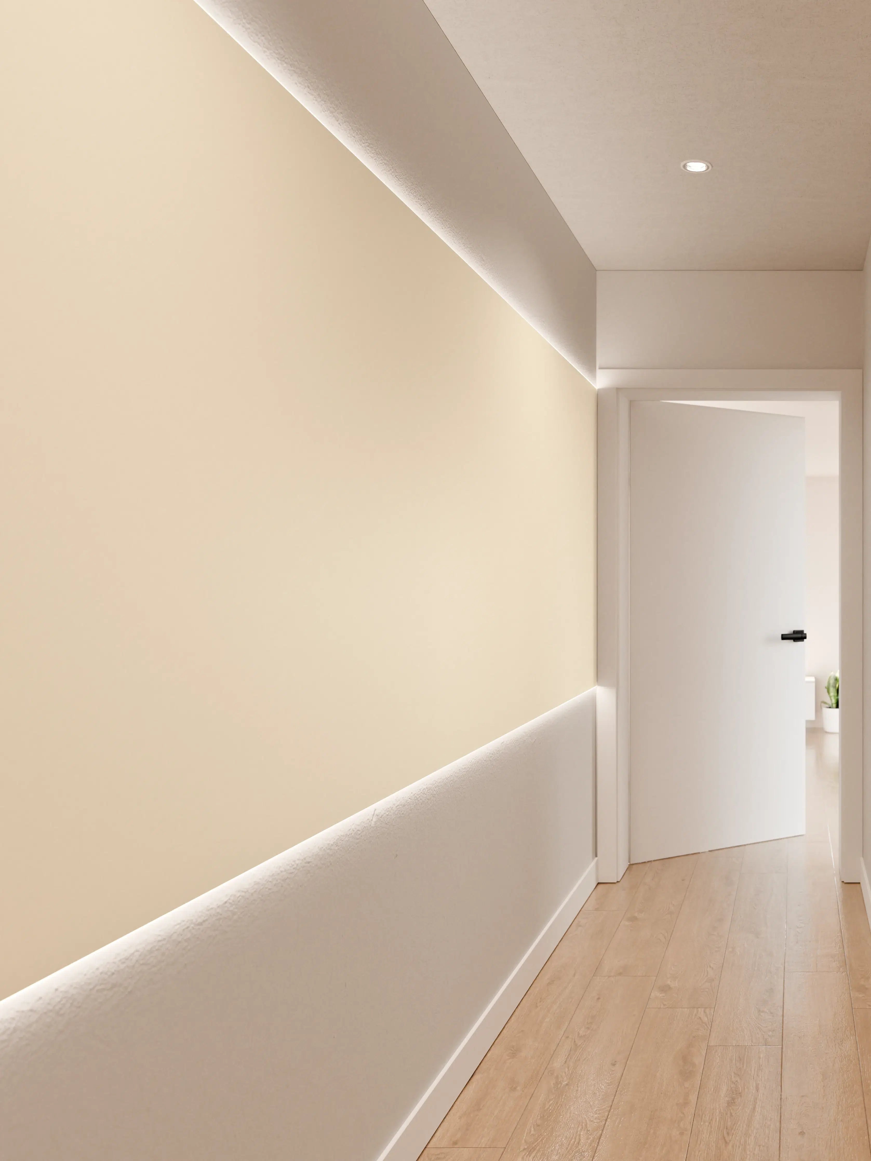 Wandverkleidung Flur - RAL 9001 (Creme)