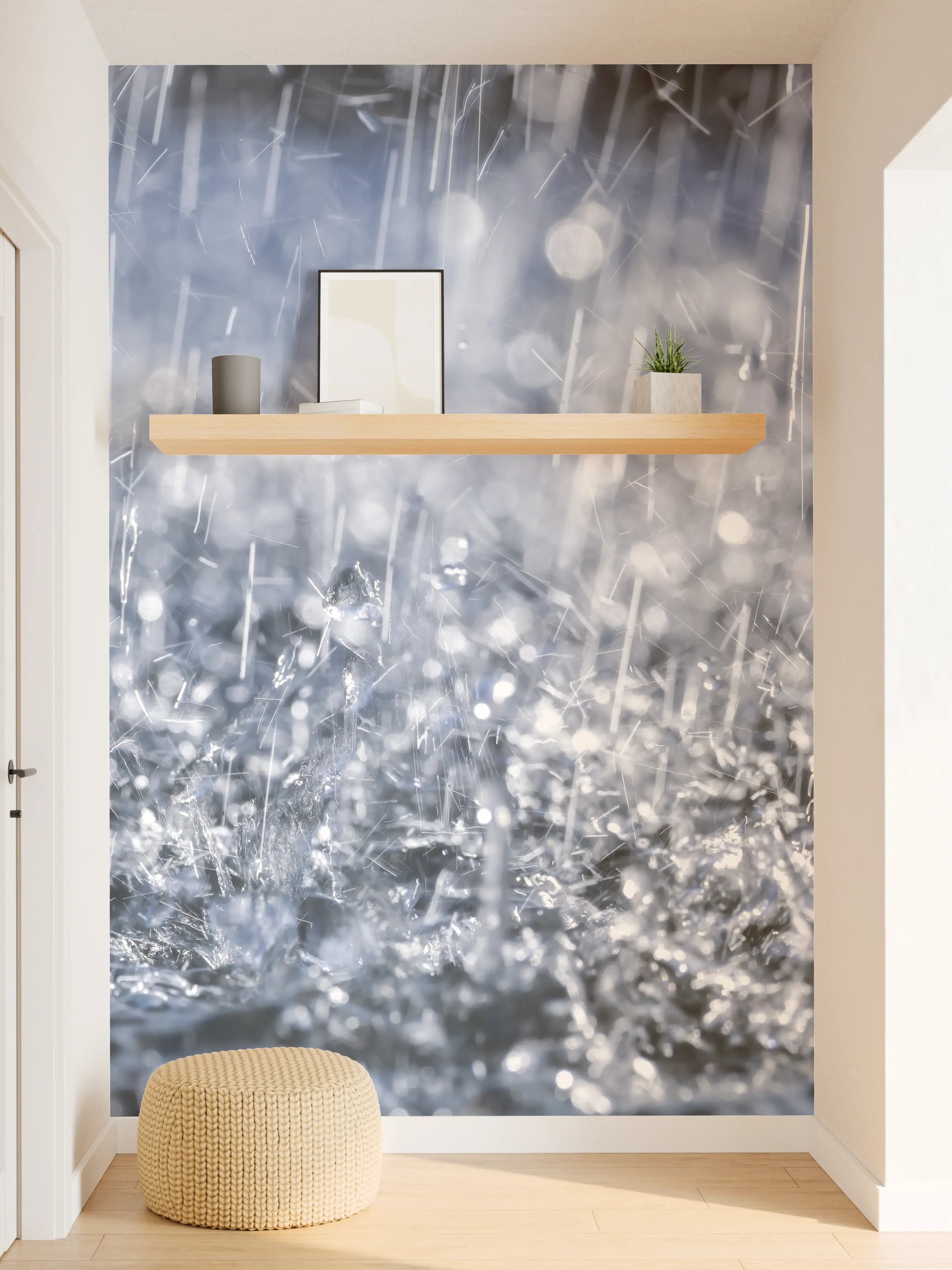 Wandverkleidung Flur - Regentropfen im Detail