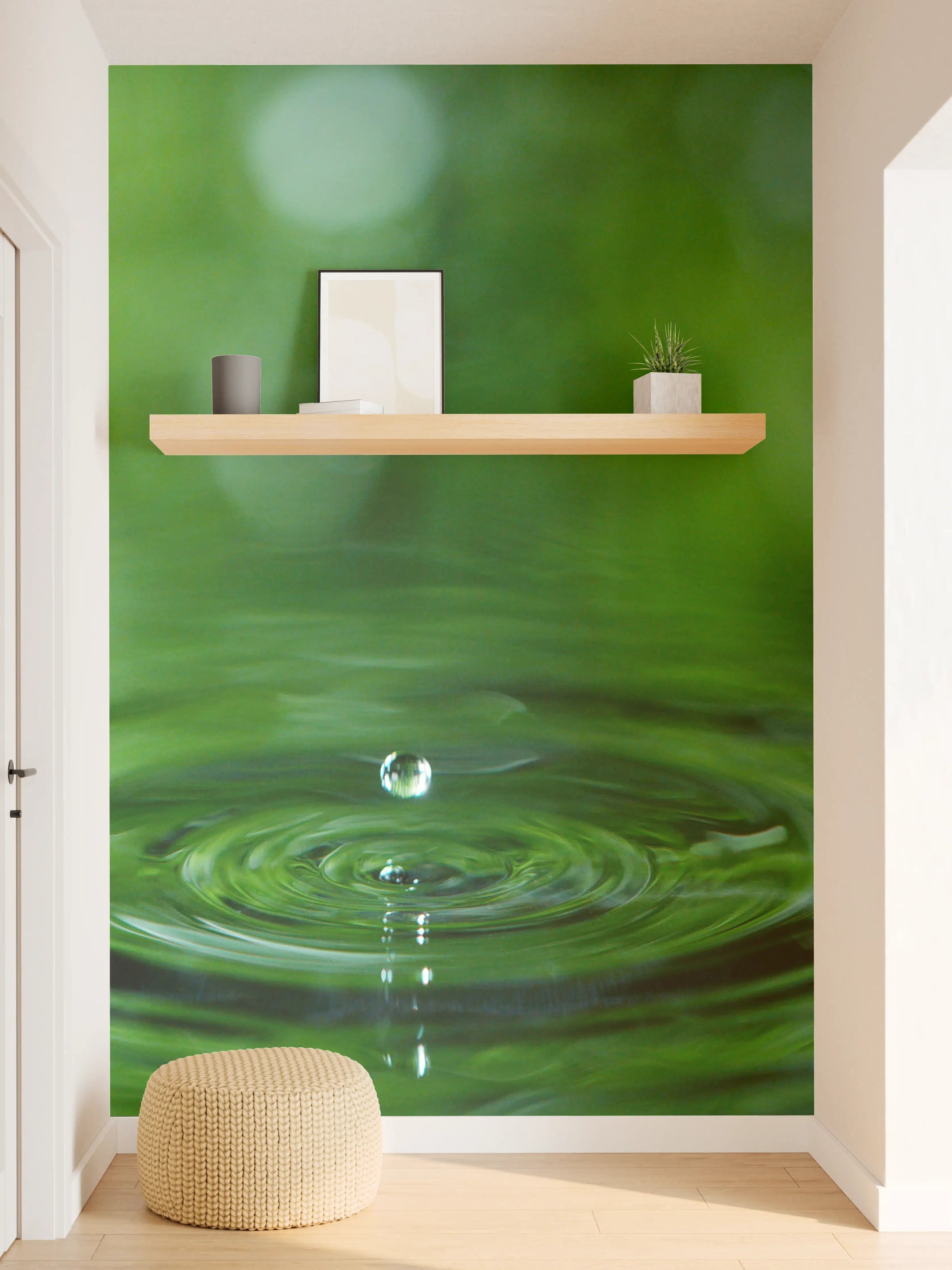 Wandverkleidung Flur - Reine Wasser-Essenz in Grün