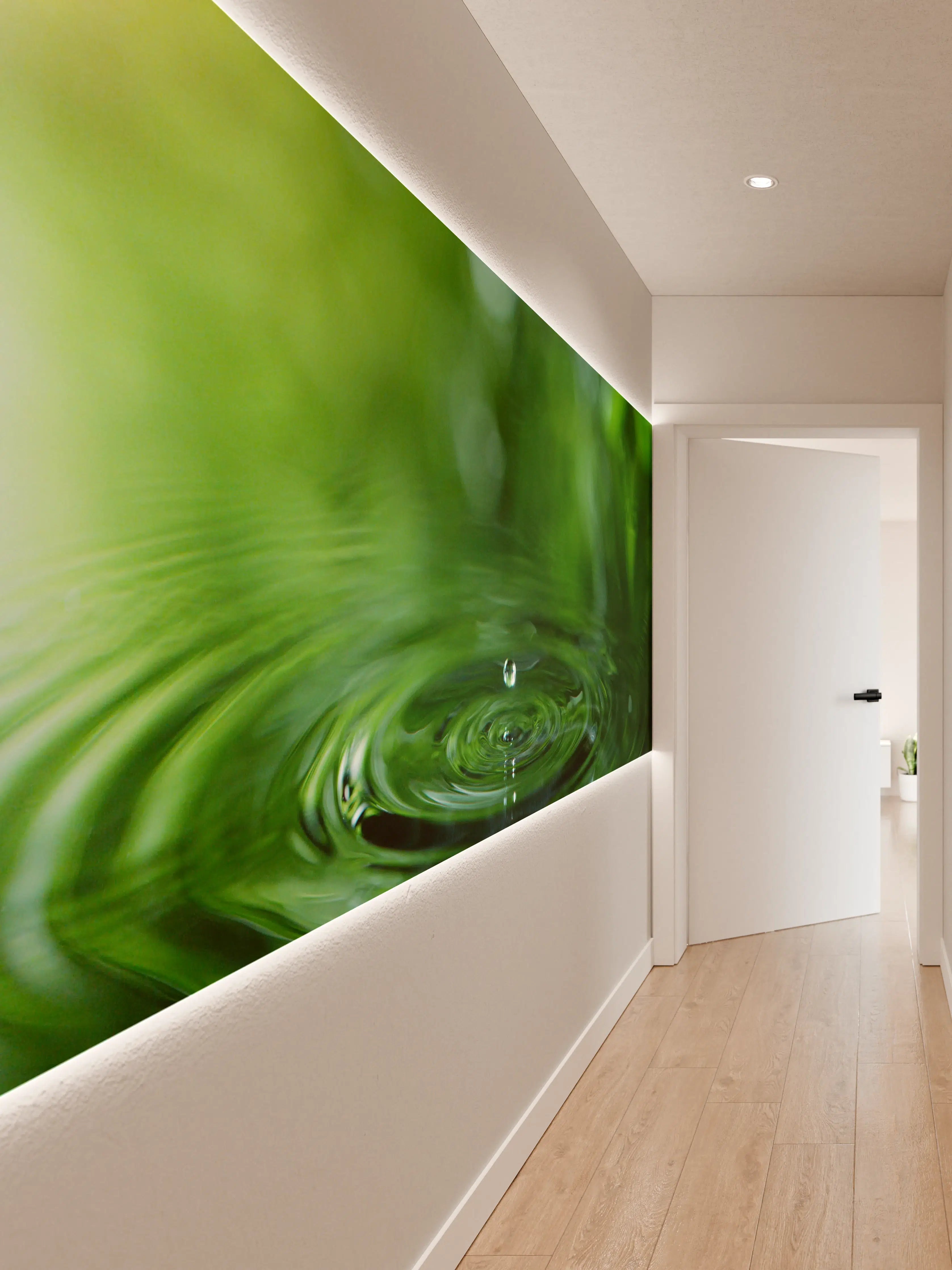 Wandverkleidung Flur - Reine Wasser-Essenz in Grün