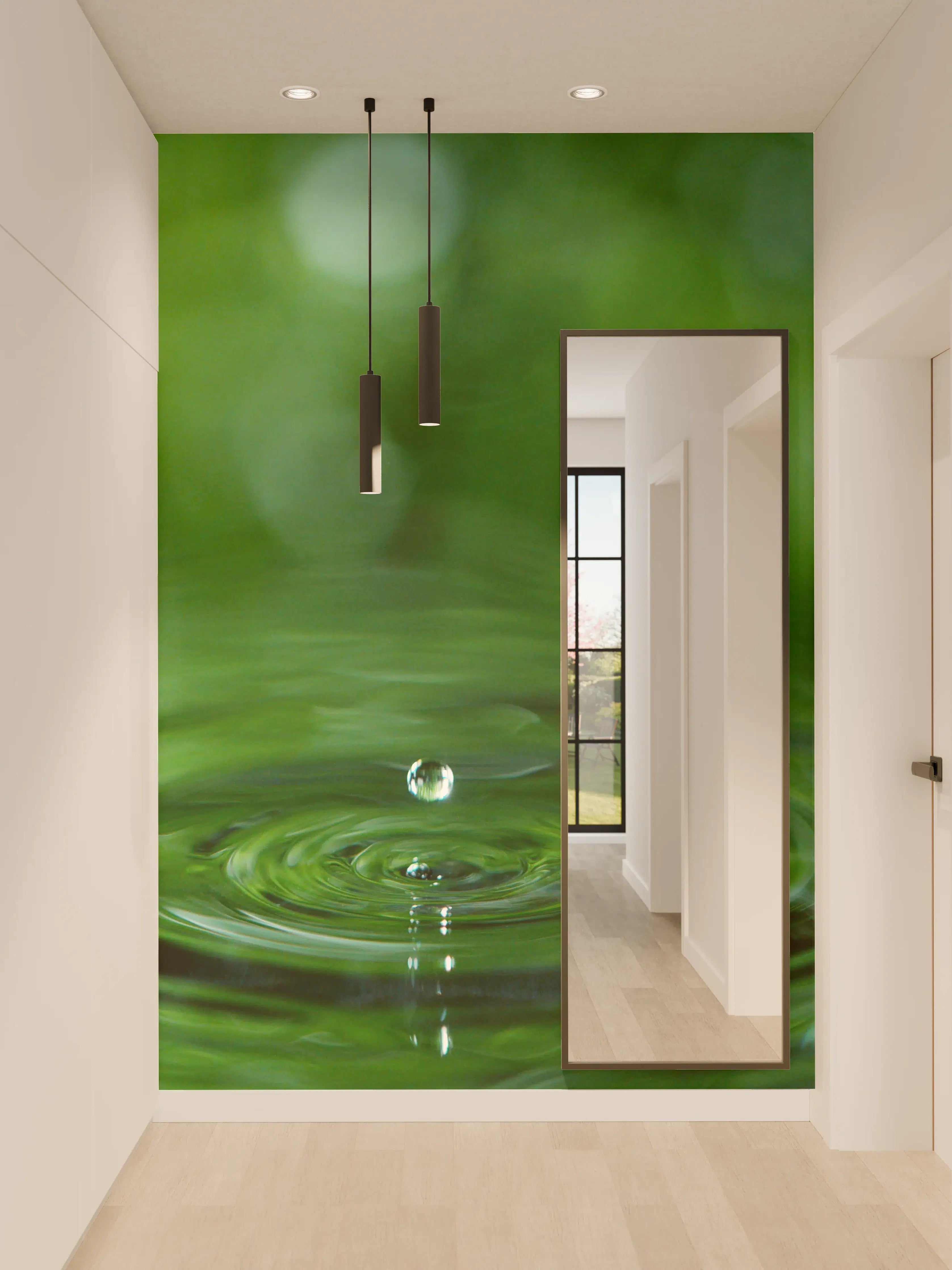 Wandverkleidung Flur - Reine Wasser-Essenz in Grün