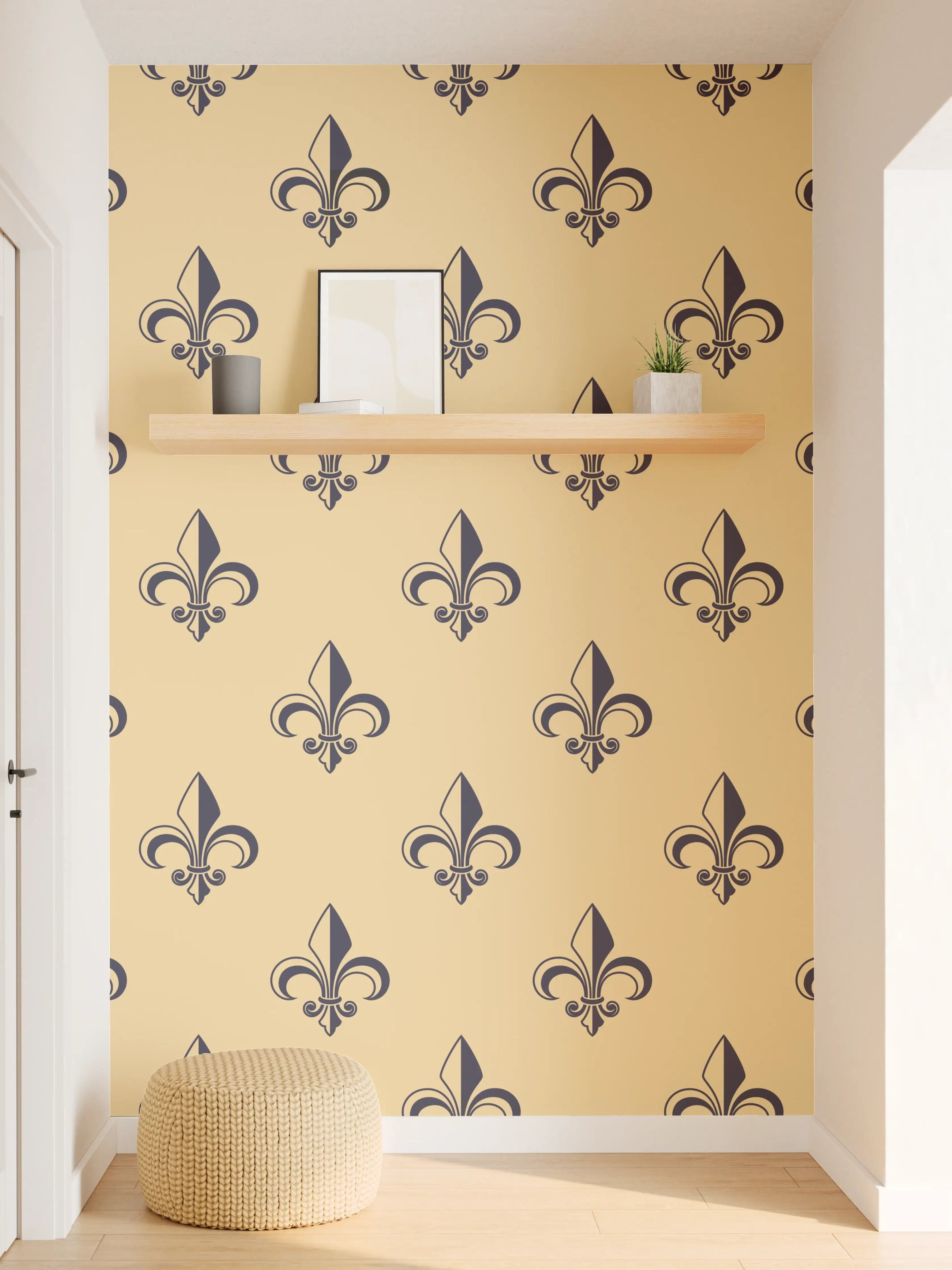 Wandverkleidung Flur - Retro-Muster Gold Braun