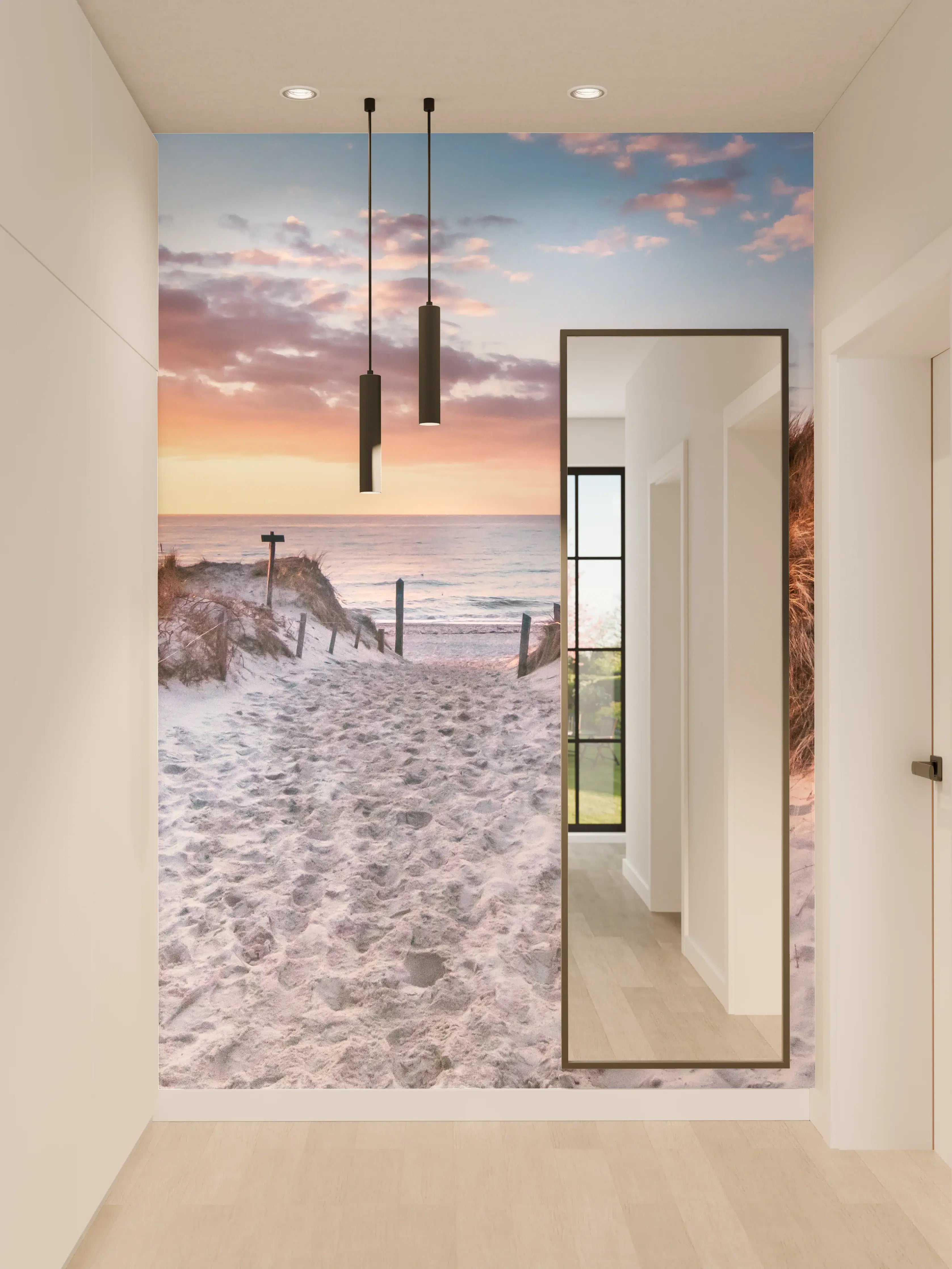 Wandverkleidung Flur - Romantischer Sandweg zum Strand
