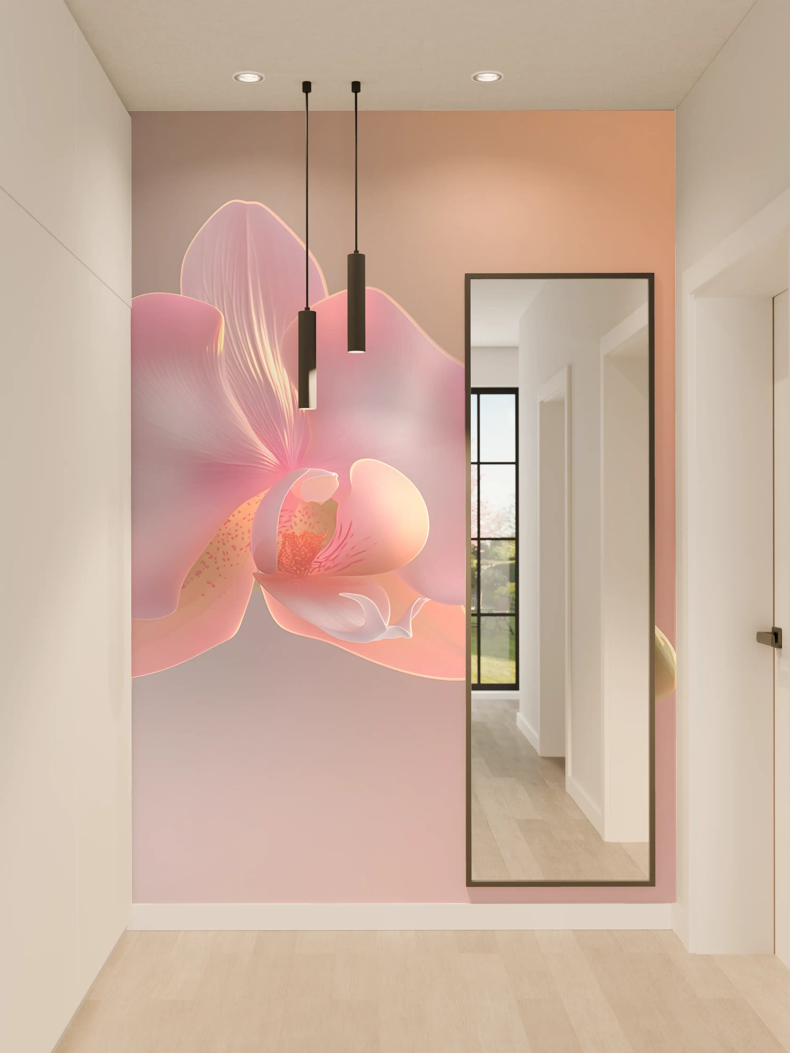 Wandverkleidung Flur - Rosa Orchidee Pastellhintergrund