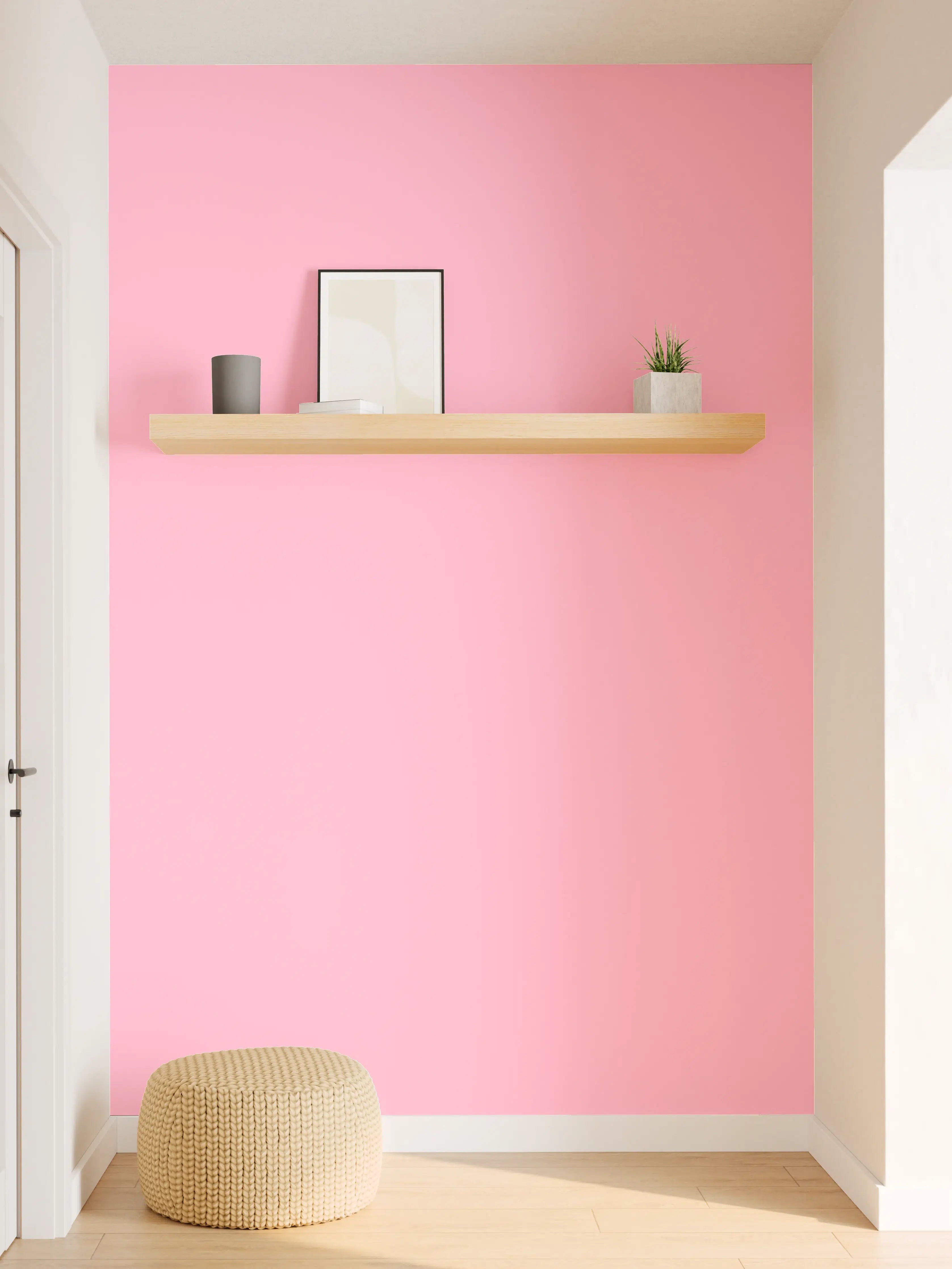 Wandverkleidung Flur - Rosa Orchideen auf Pink