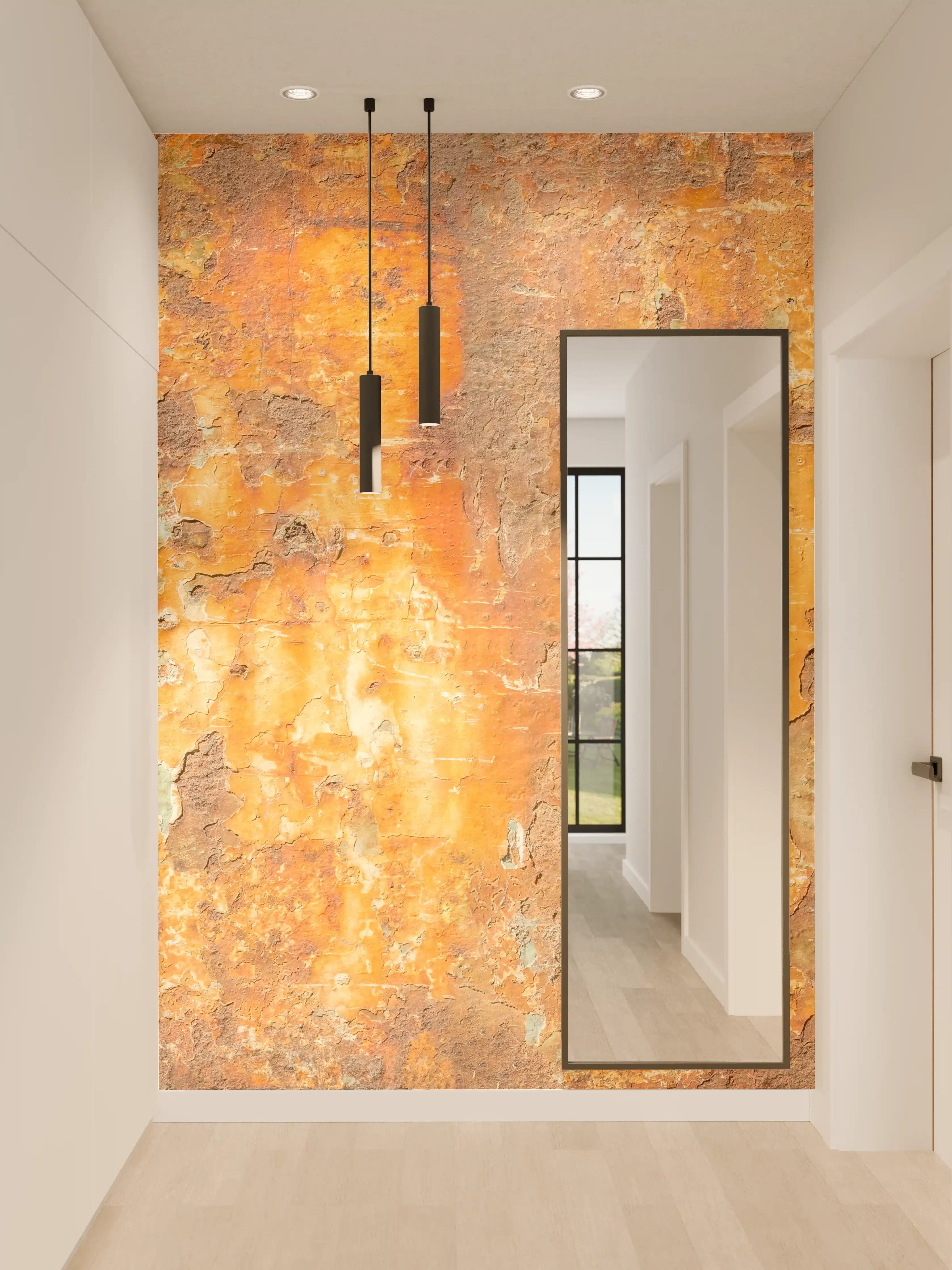 Wandverkleidung Flur - Rostige Betonwand