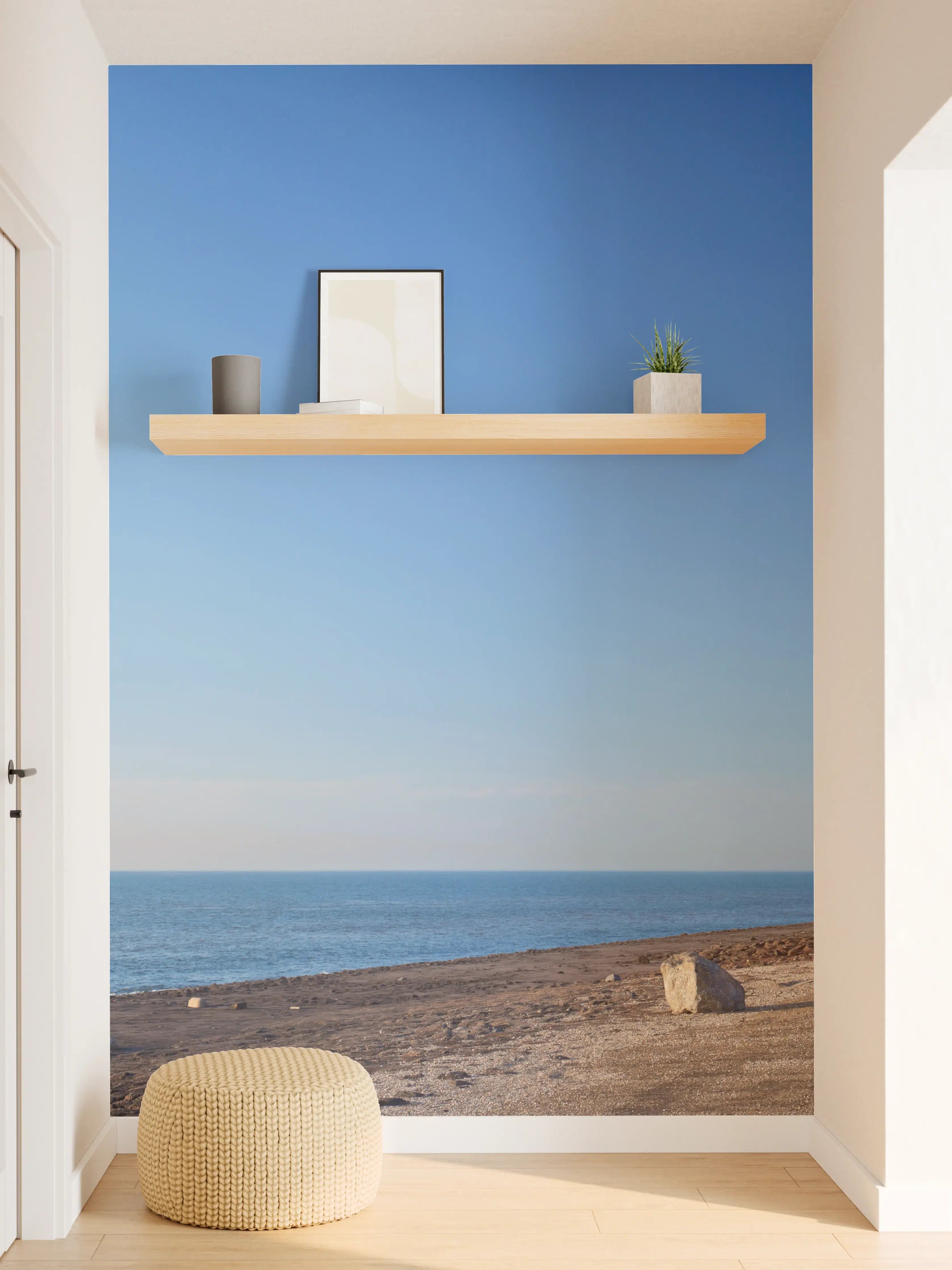 Wandverkleidung Flur - Roter Leuchtturm am Meer