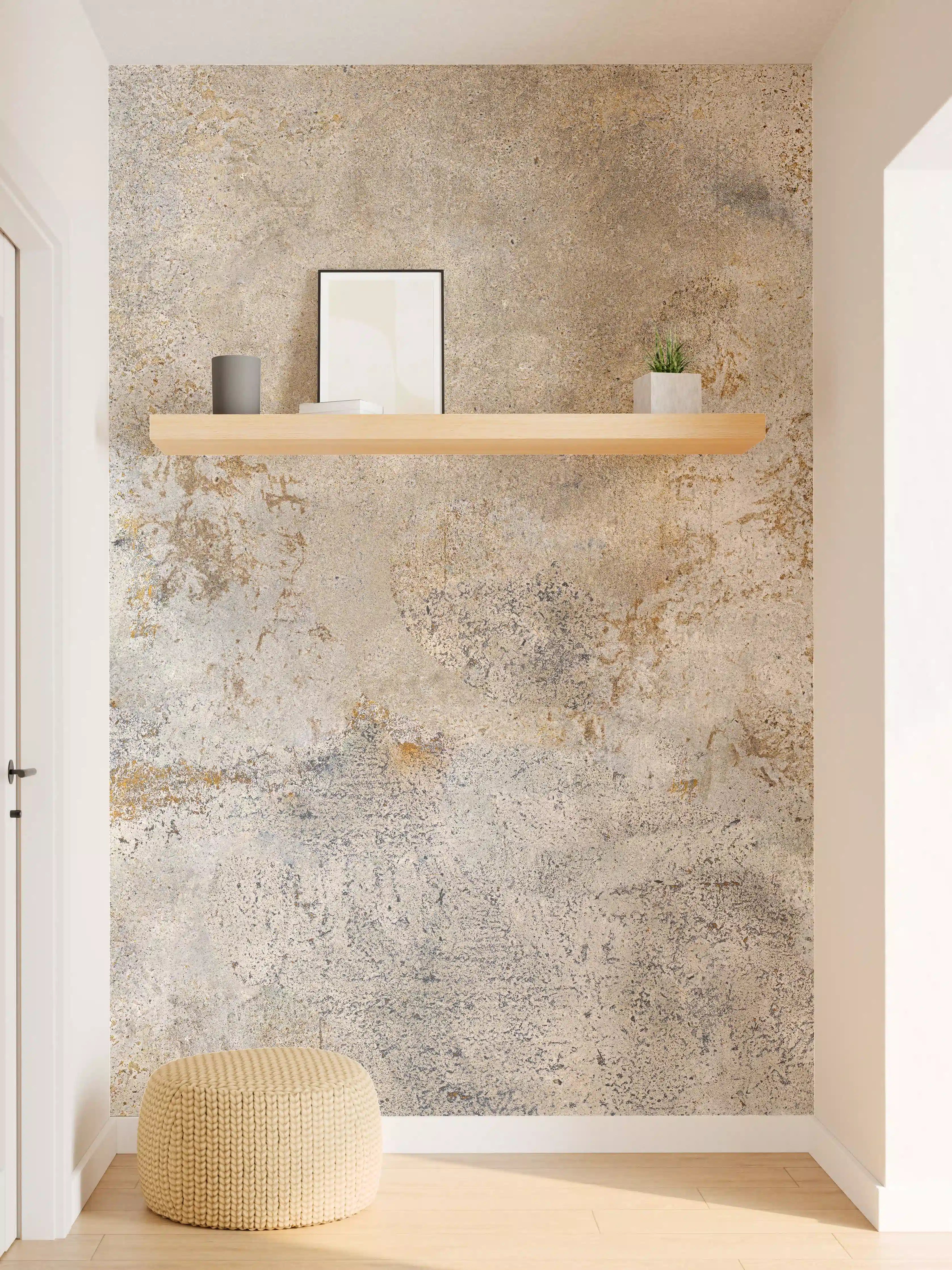 Wandverkleidung Flur - Rustikale Betonwand mit grau-braunen Tönen