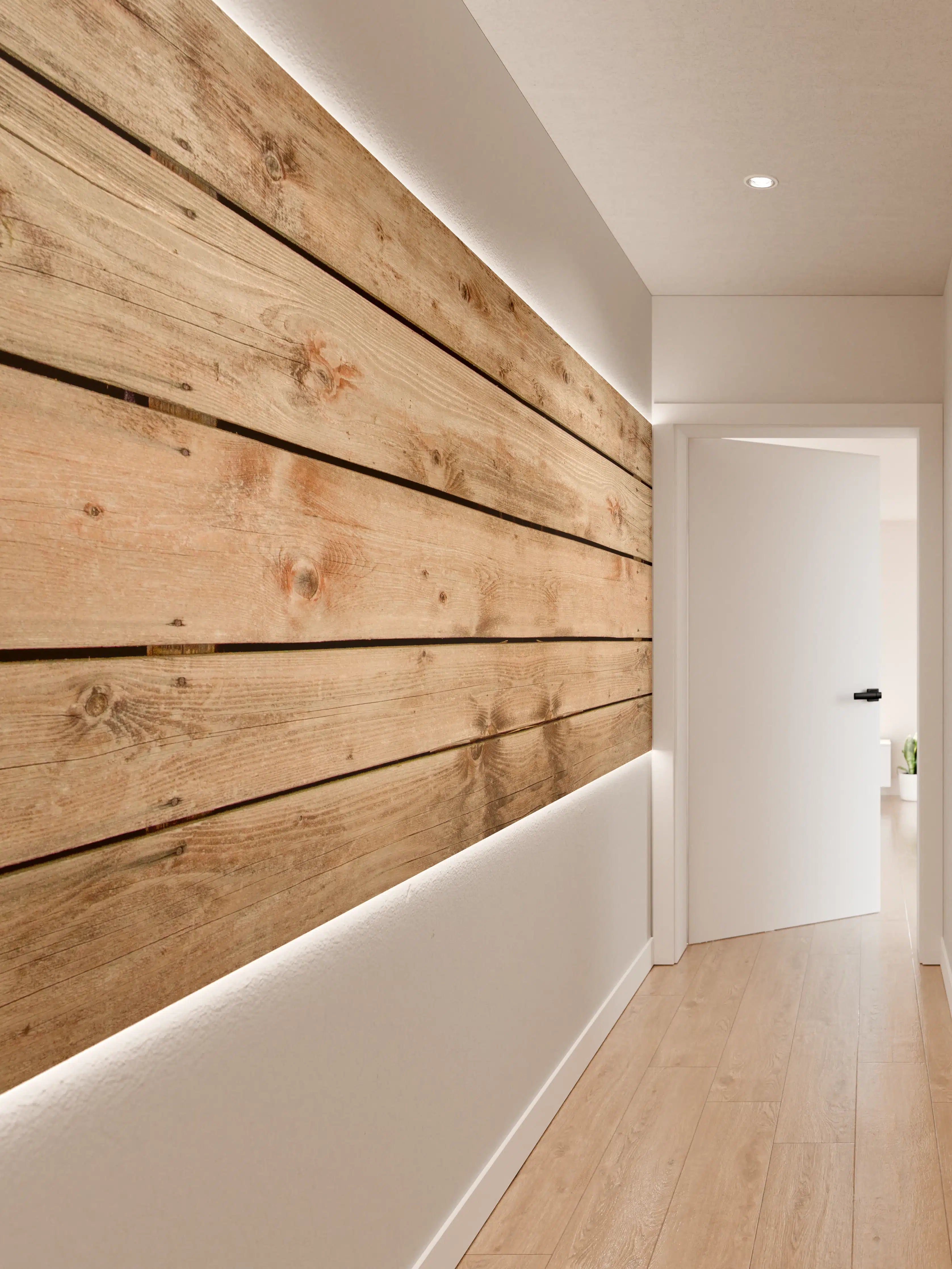 Wandverkleidung Flur - Rustikale Braun-Holz-Textur