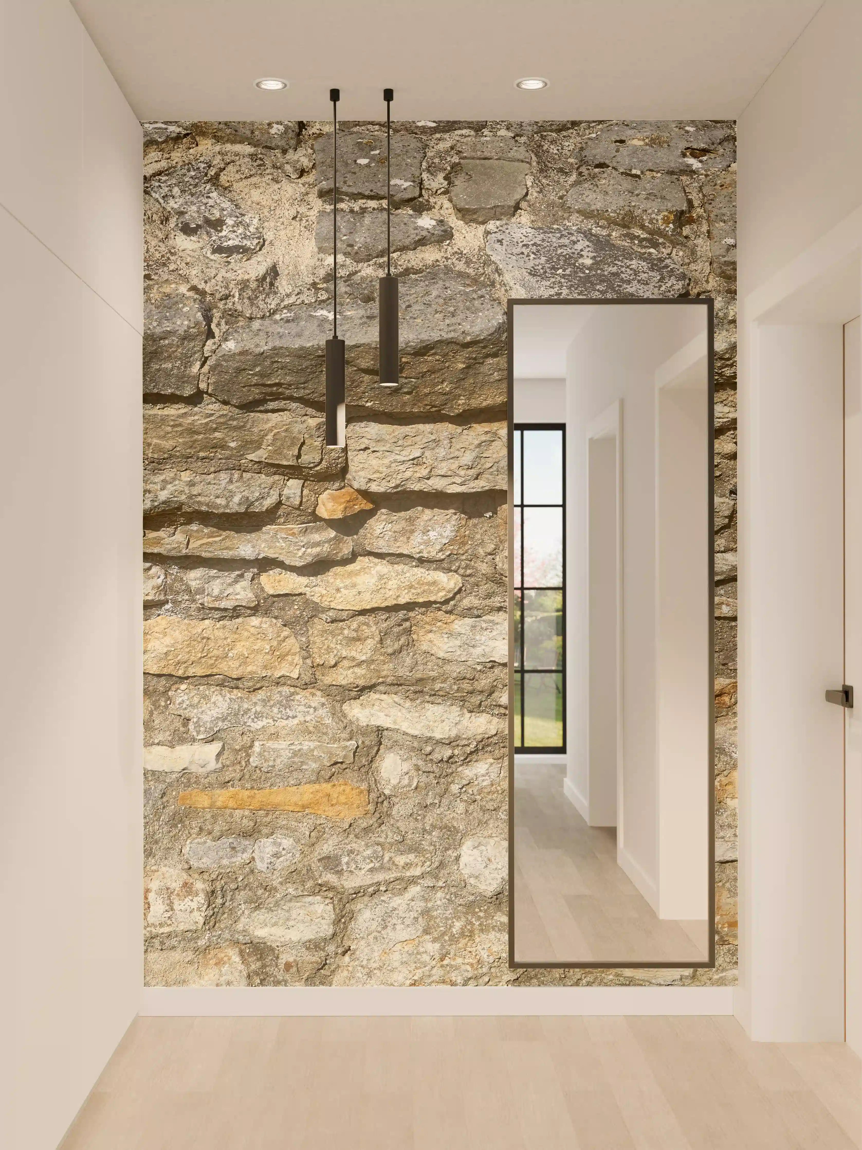 Wandverkleidung Flur - Rustikale Burgmauer