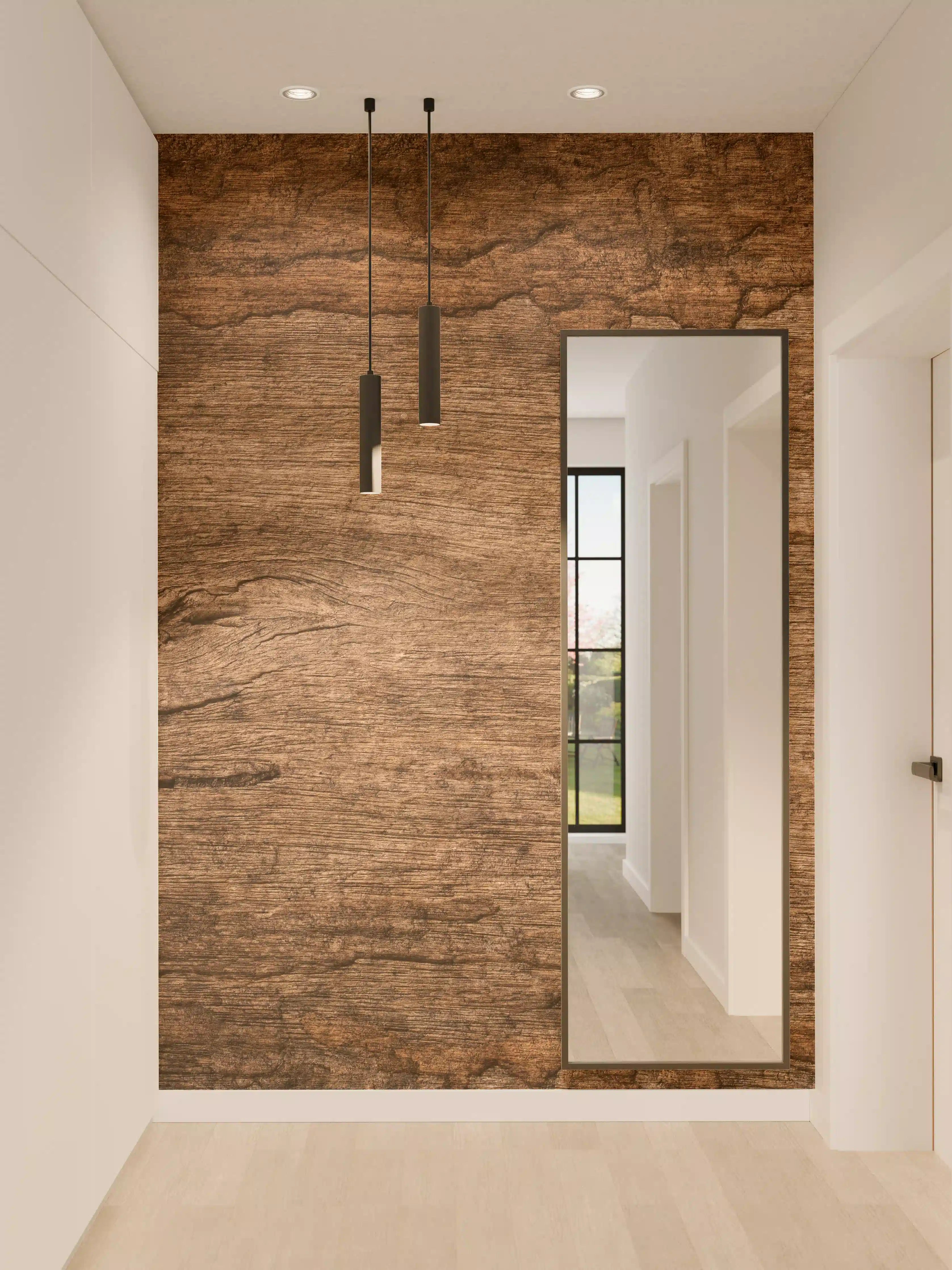 Wandverkleidung Flur - Rustikale Holzmaserung naturbelassen