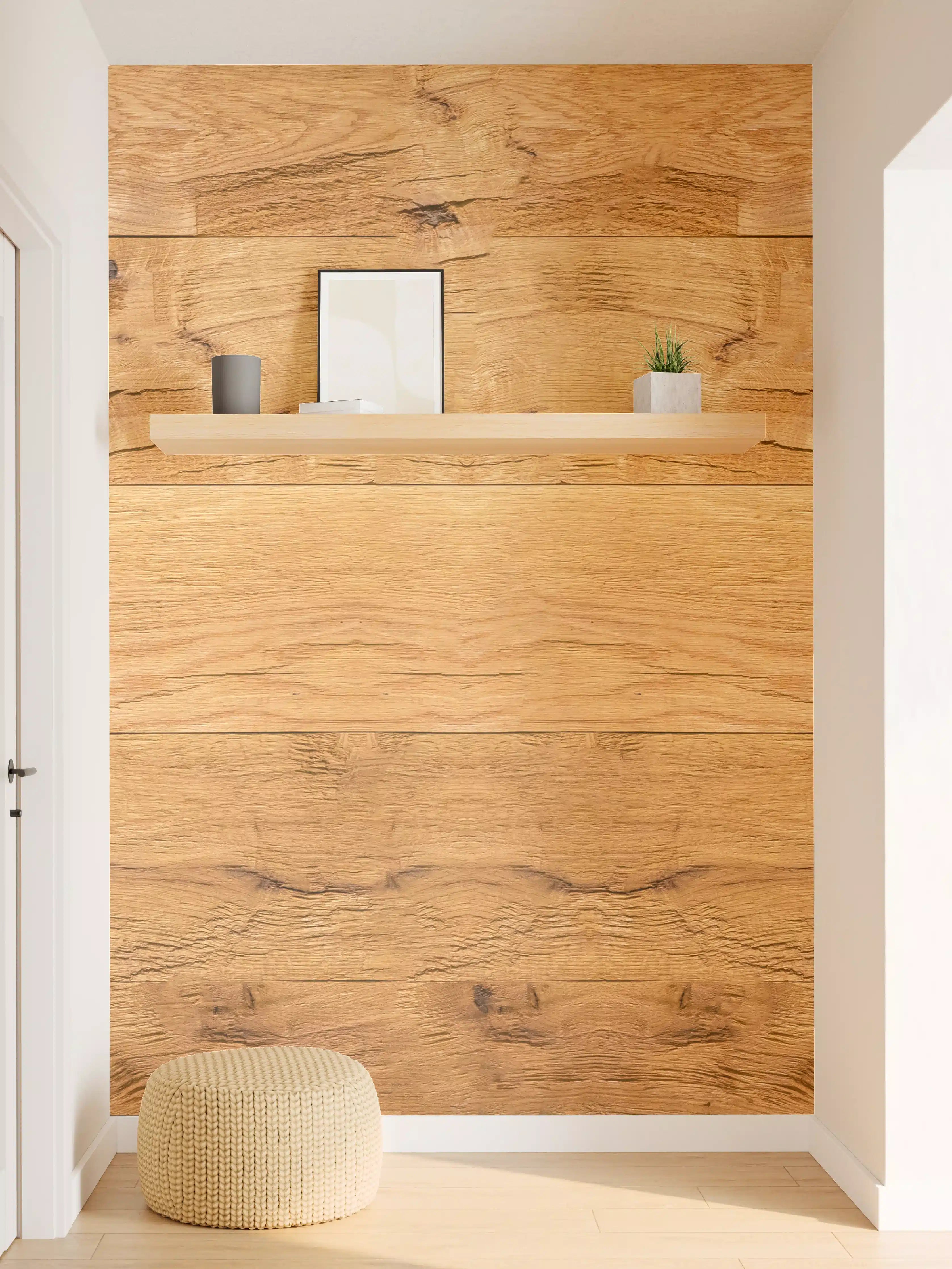 Wandverkleidung Flur - Rustikale Holzplatte