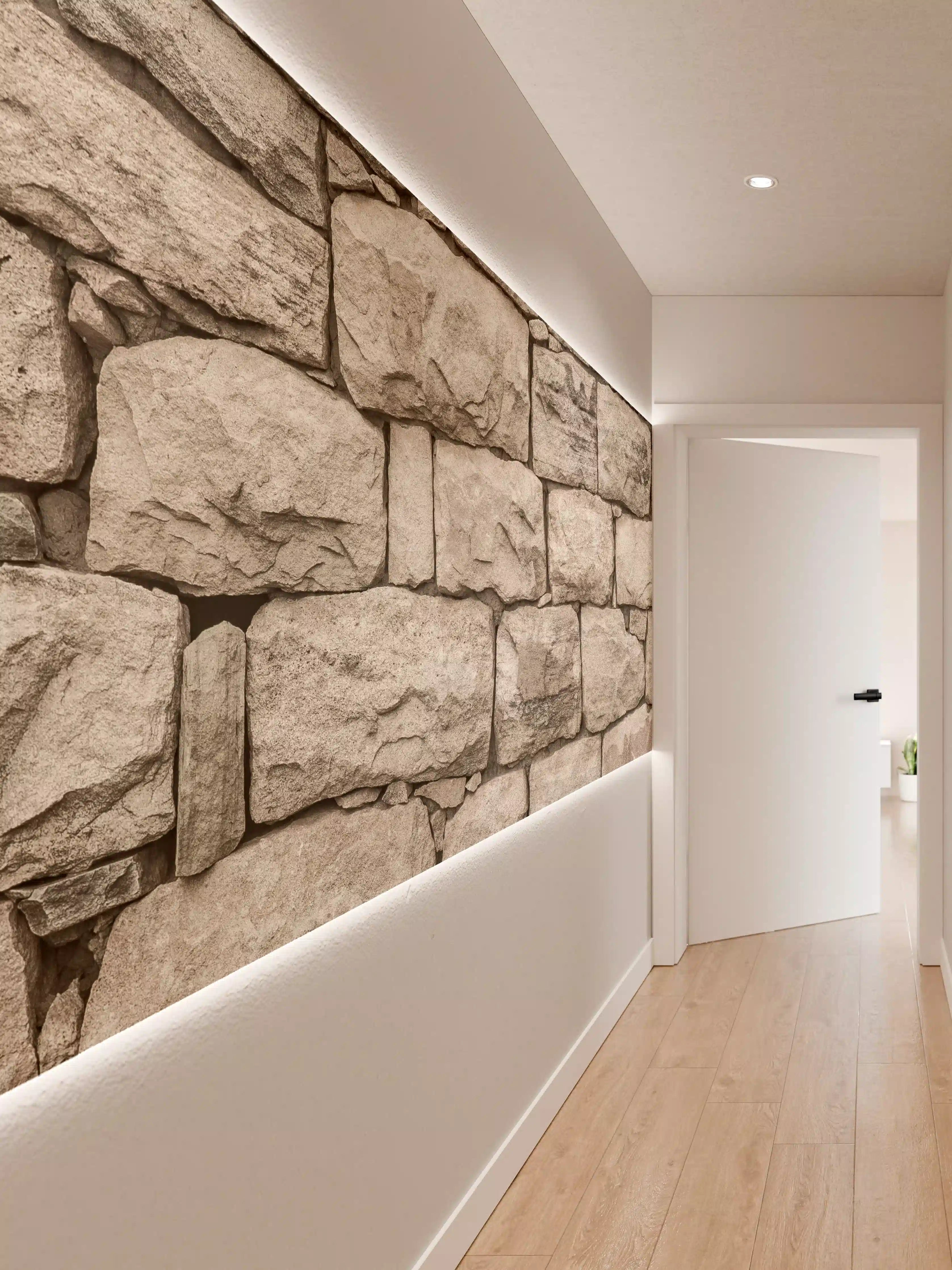 Wandverkleidung Flur - Rustikale Steinewand für eleganten Gartenlook