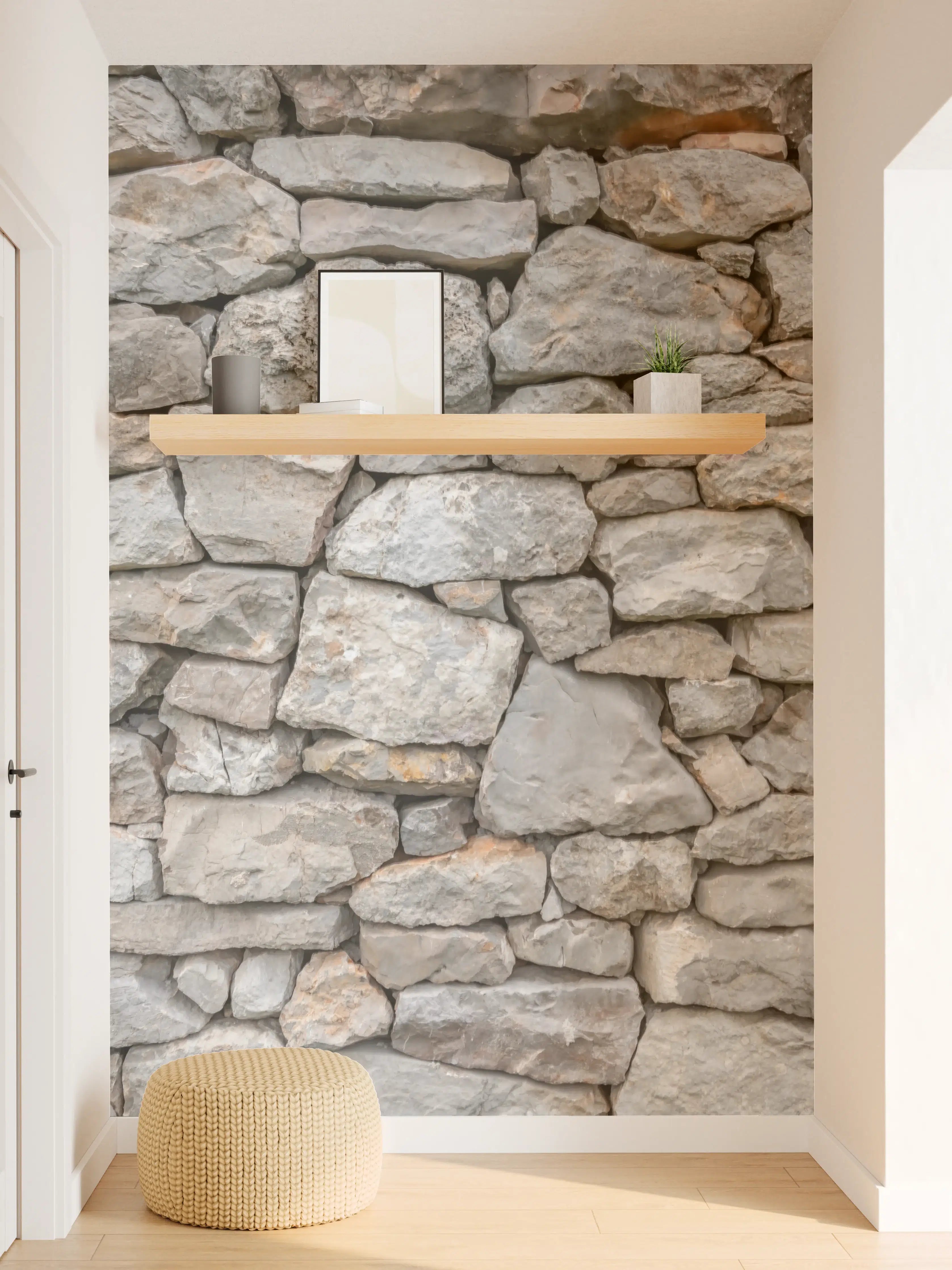 Wandverkleidung Flur - Rustikale Steinmauer in Nahaufnahme