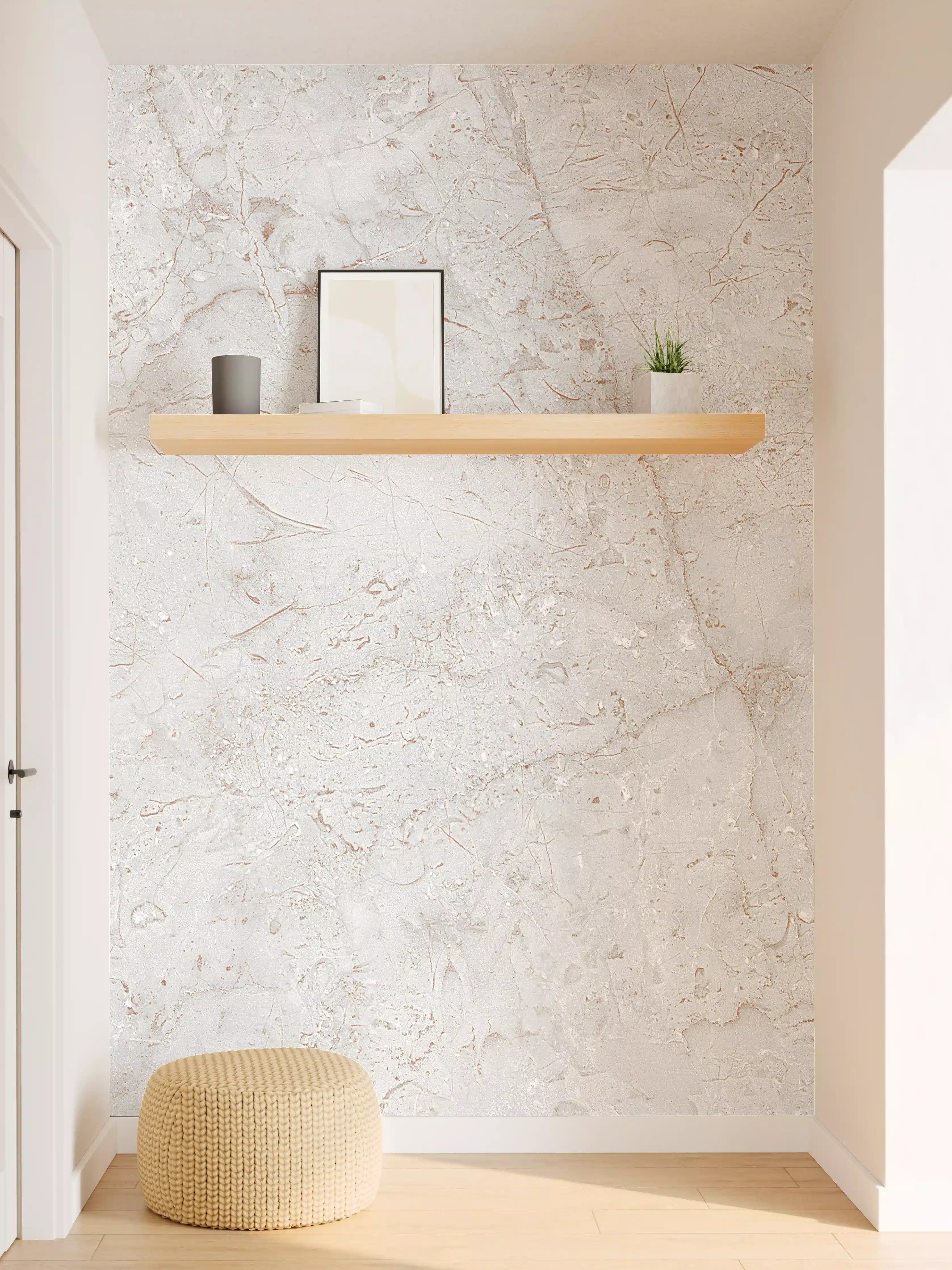 Wandverkleidung Flur - Rustikales Marmor-Design