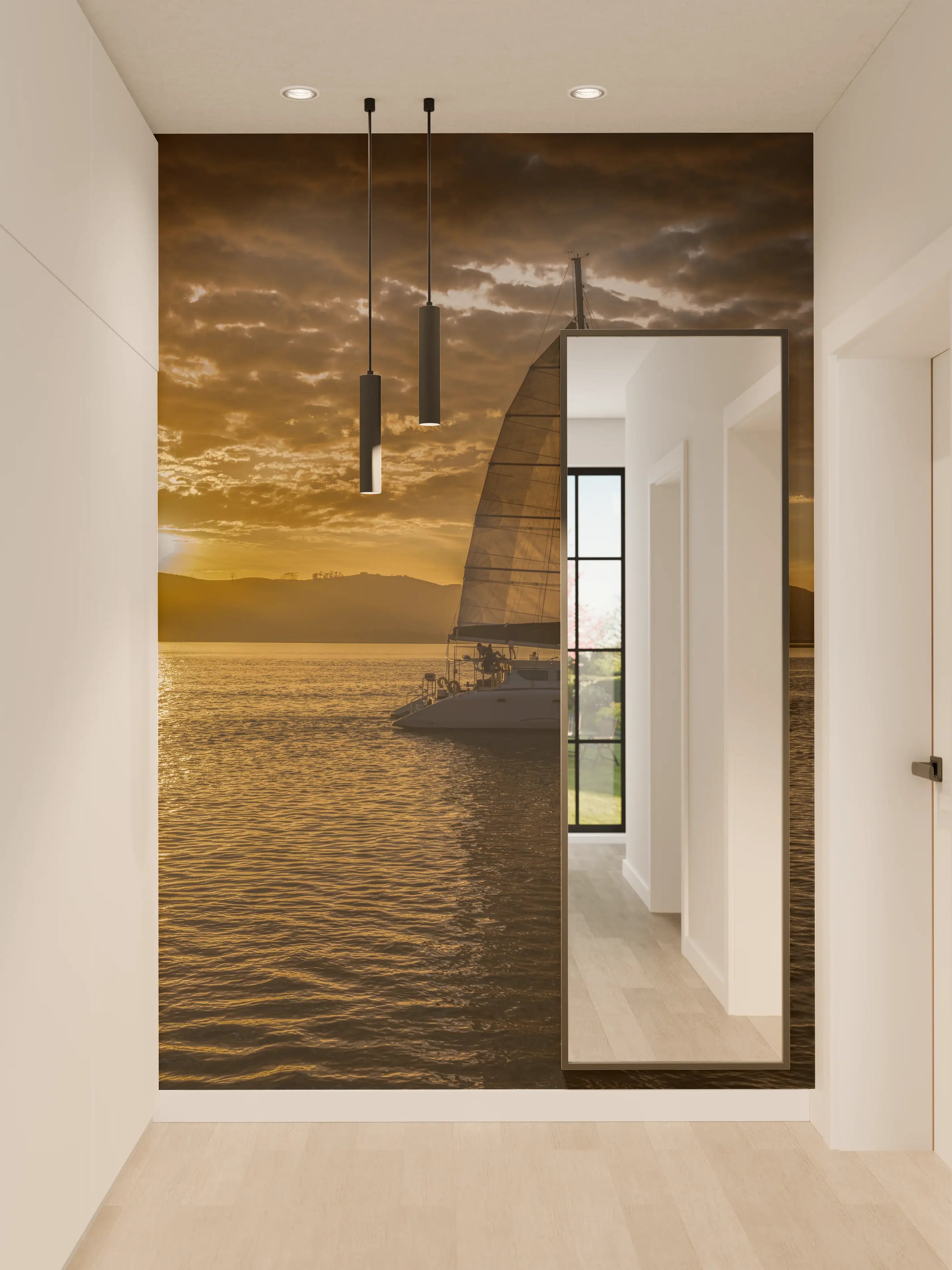 Wandverkleidung Flur - Sailboat Sunset