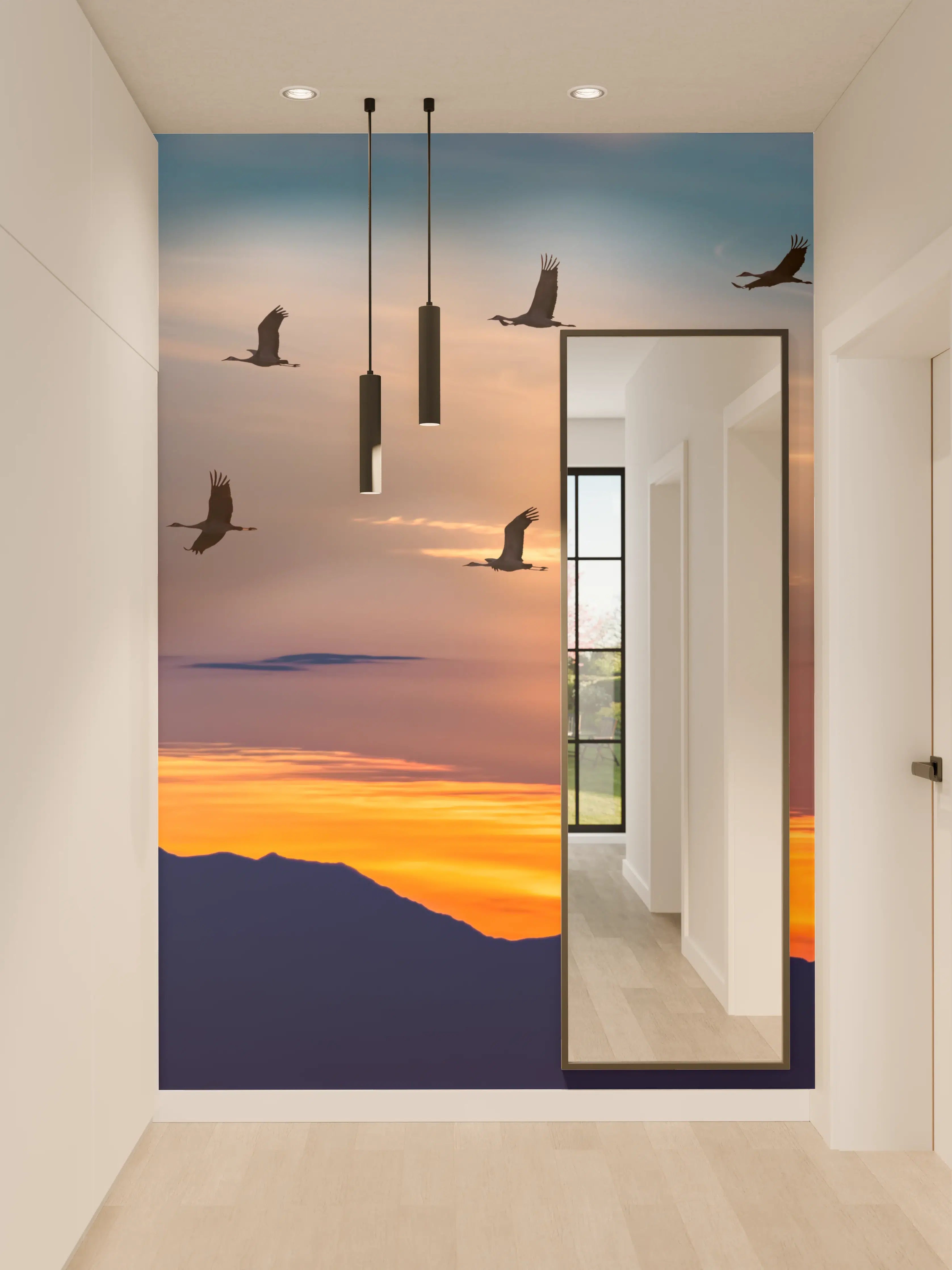 Wandverkleidung Flur - Sandhaufen im Sonnenuntergang