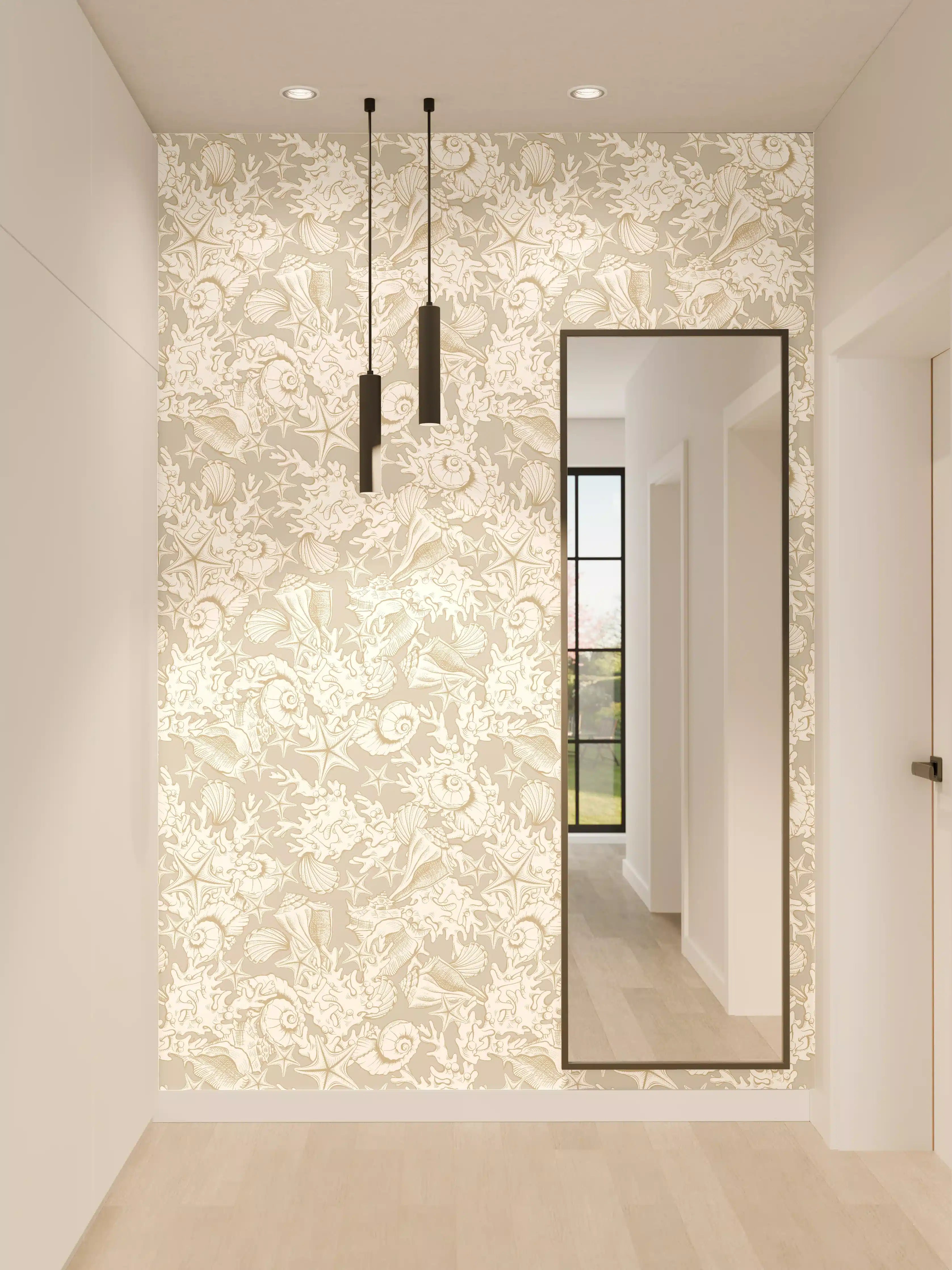 Wandverkleidung Flur - Sandiges Muschel-Muster Beige