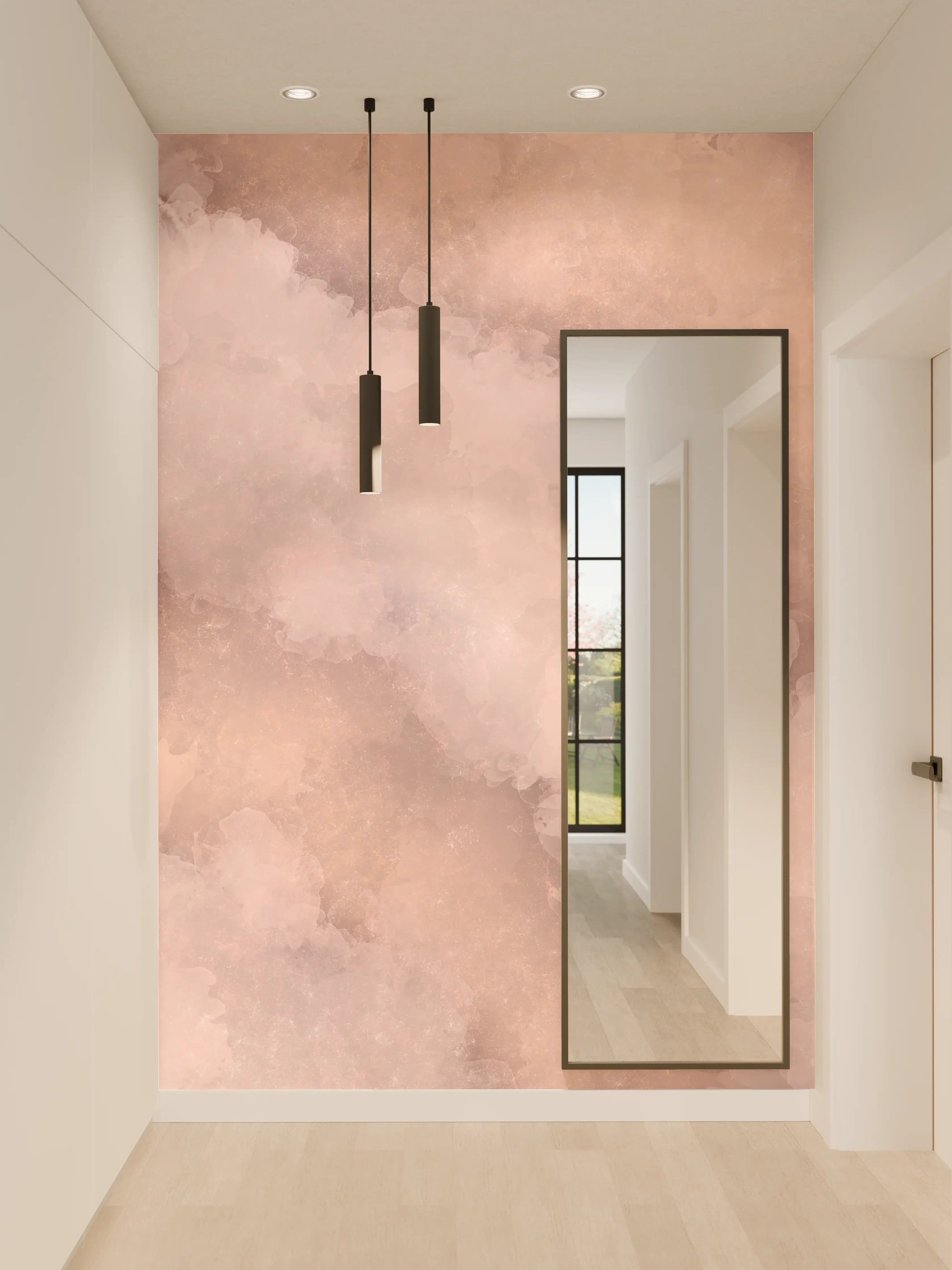 Wandverkleidung Flur - Sanfte Farbenspiele mit Rosa und Beige