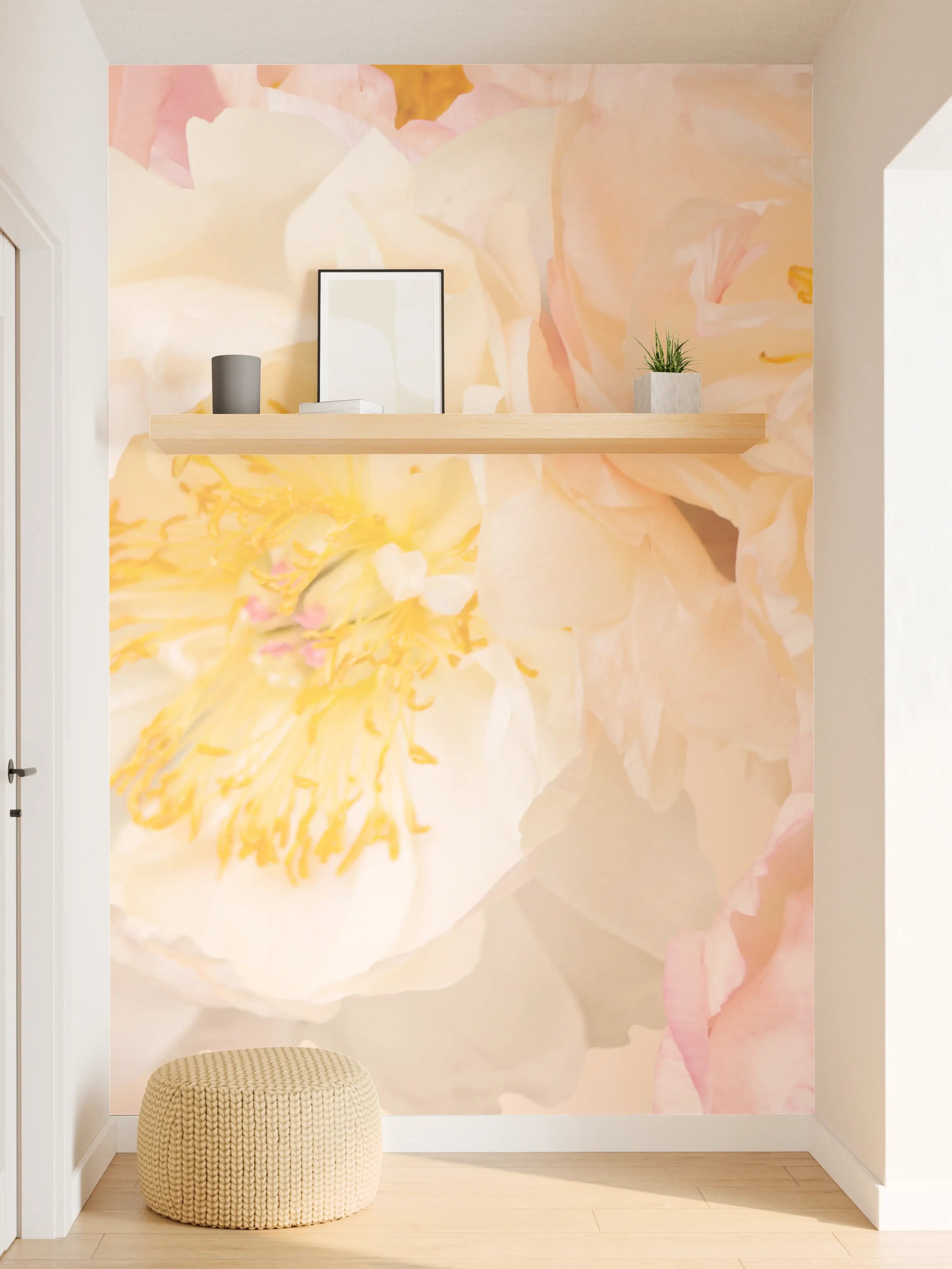 Wandverkleidung Flur - Sanfte Pastellblumen für dein Zuhause