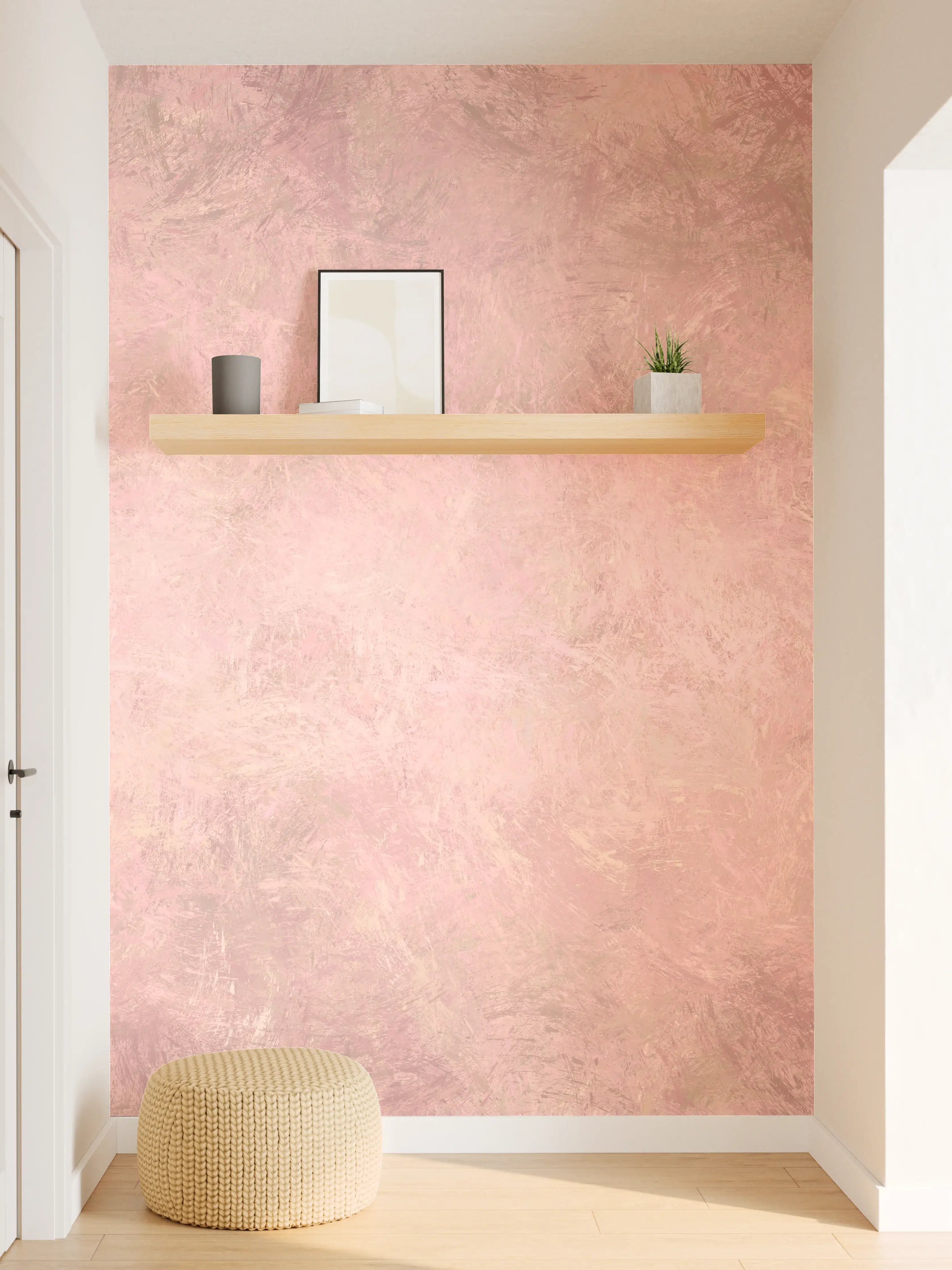Wandverkleidung Flur - Sanfte Rosé-Töne mit Textur