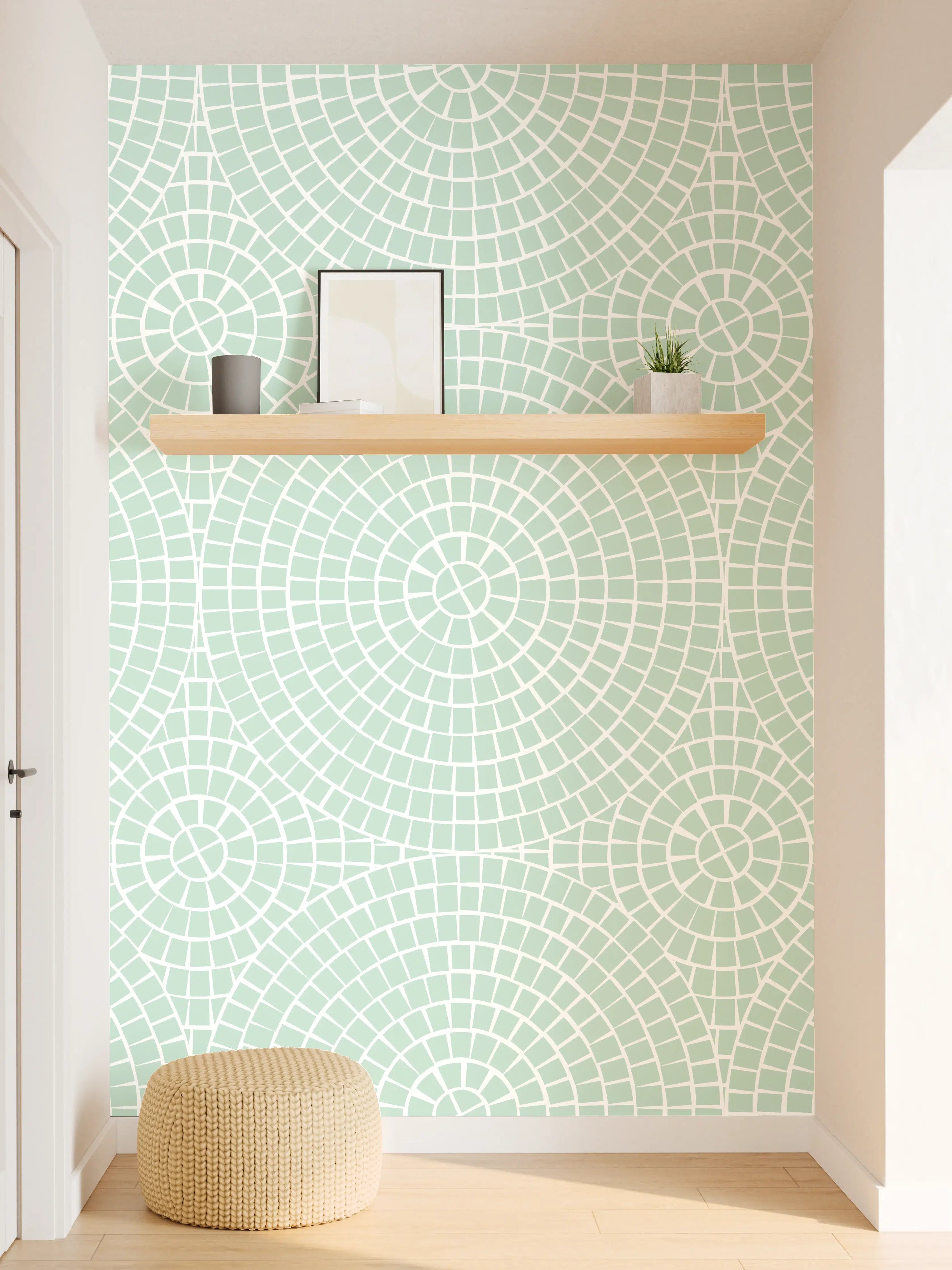 Wandverkleidung Flur - Sanfte, elegante Pastellmusterwand