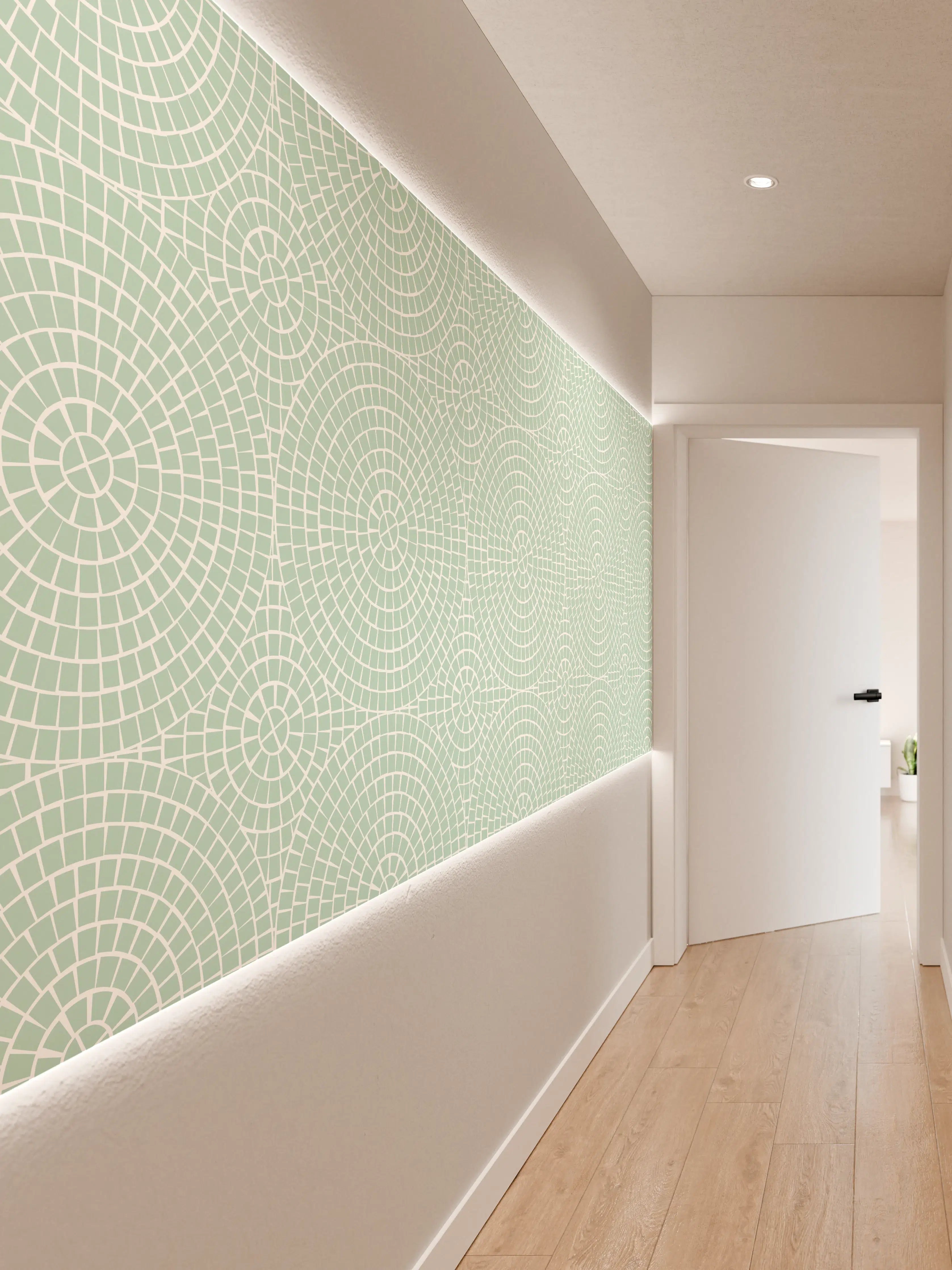 Wandverkleidung Flur - Sanfte, elegante Pastellmusterwand