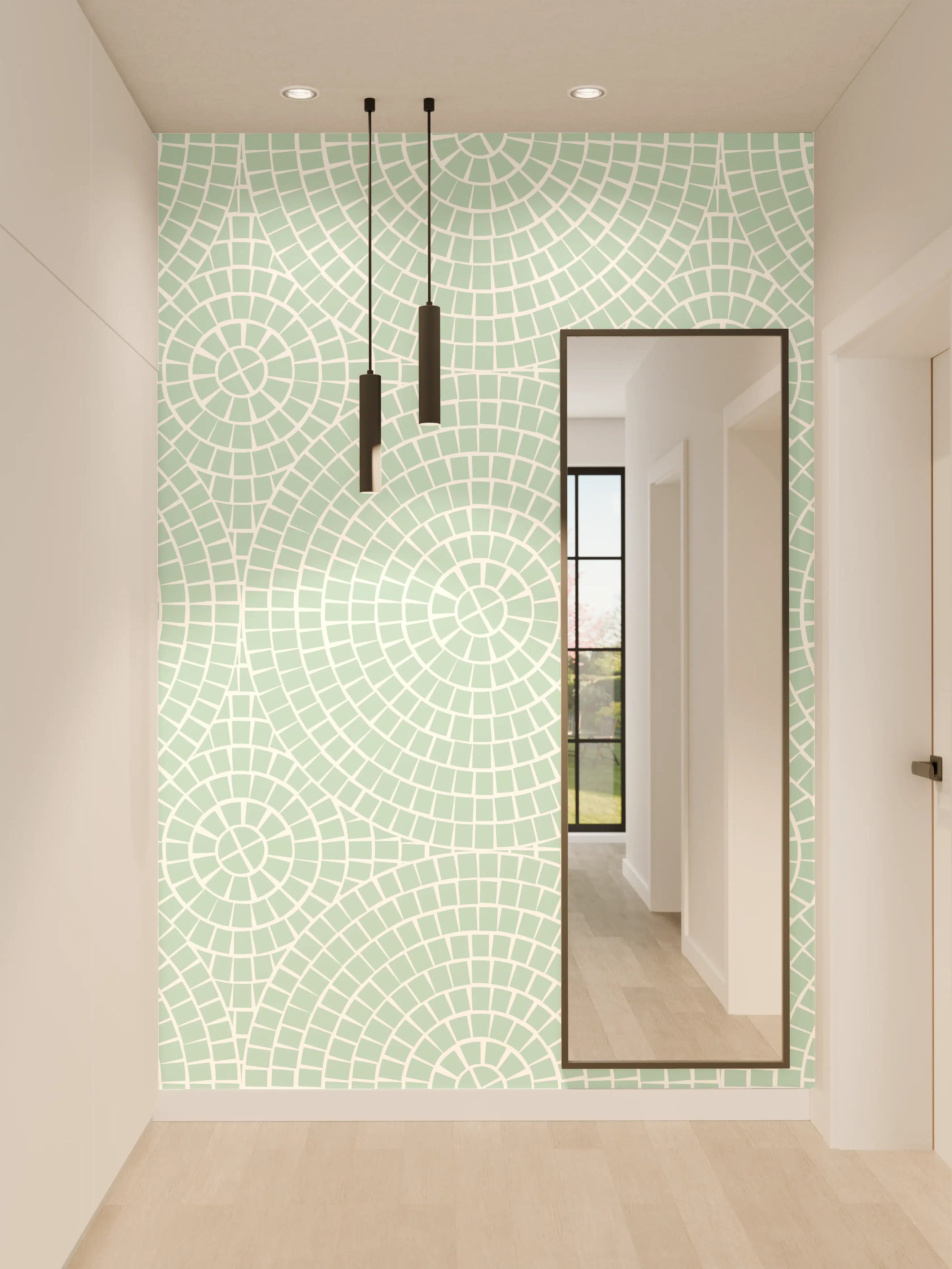 Wandverkleidung Flur - Sanfte, elegante Pastellmusterwand