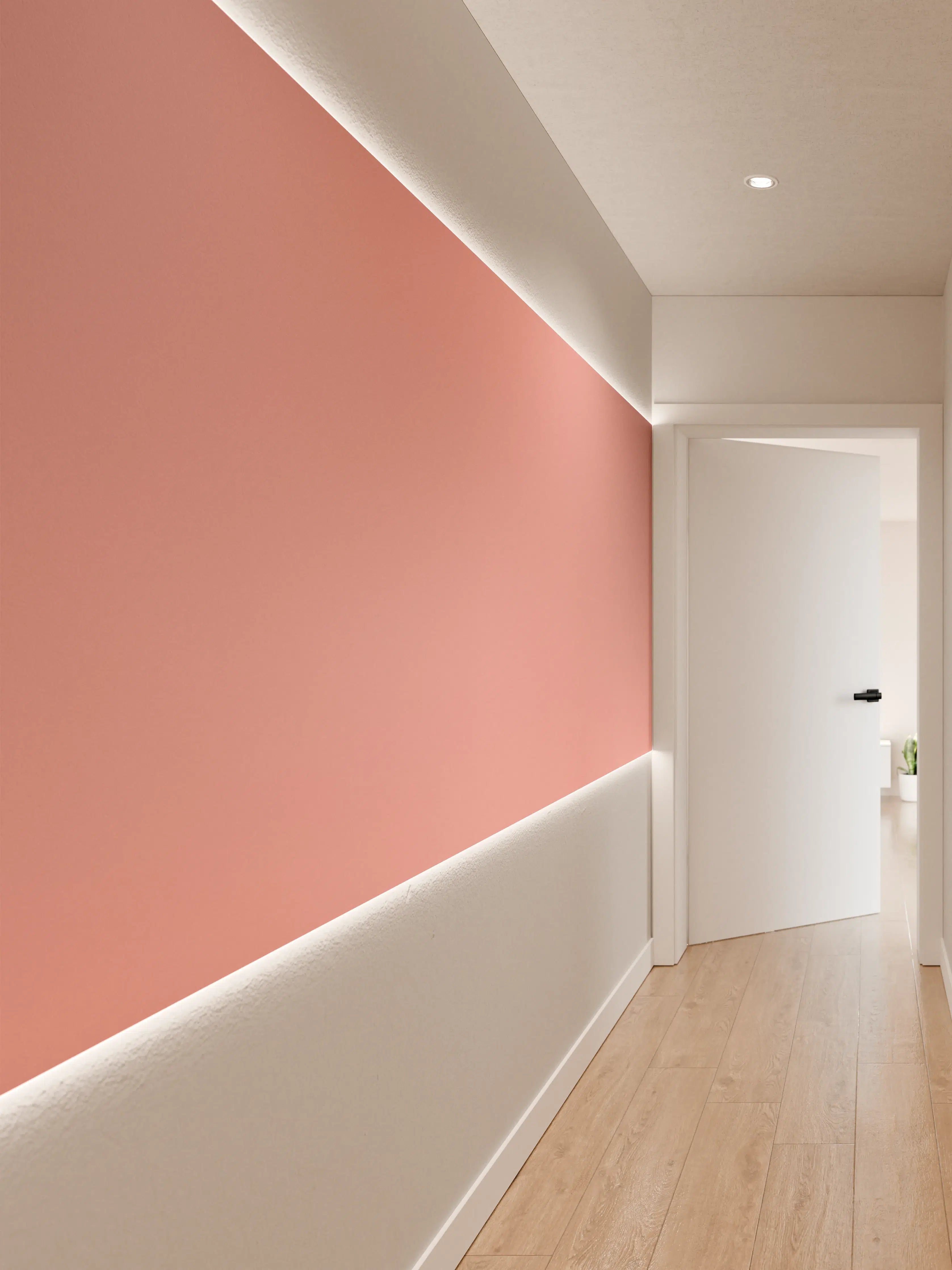 Wandverkleidung Flur - Sanfter Rosé-Hintergrund mit weichen Farbverläufen