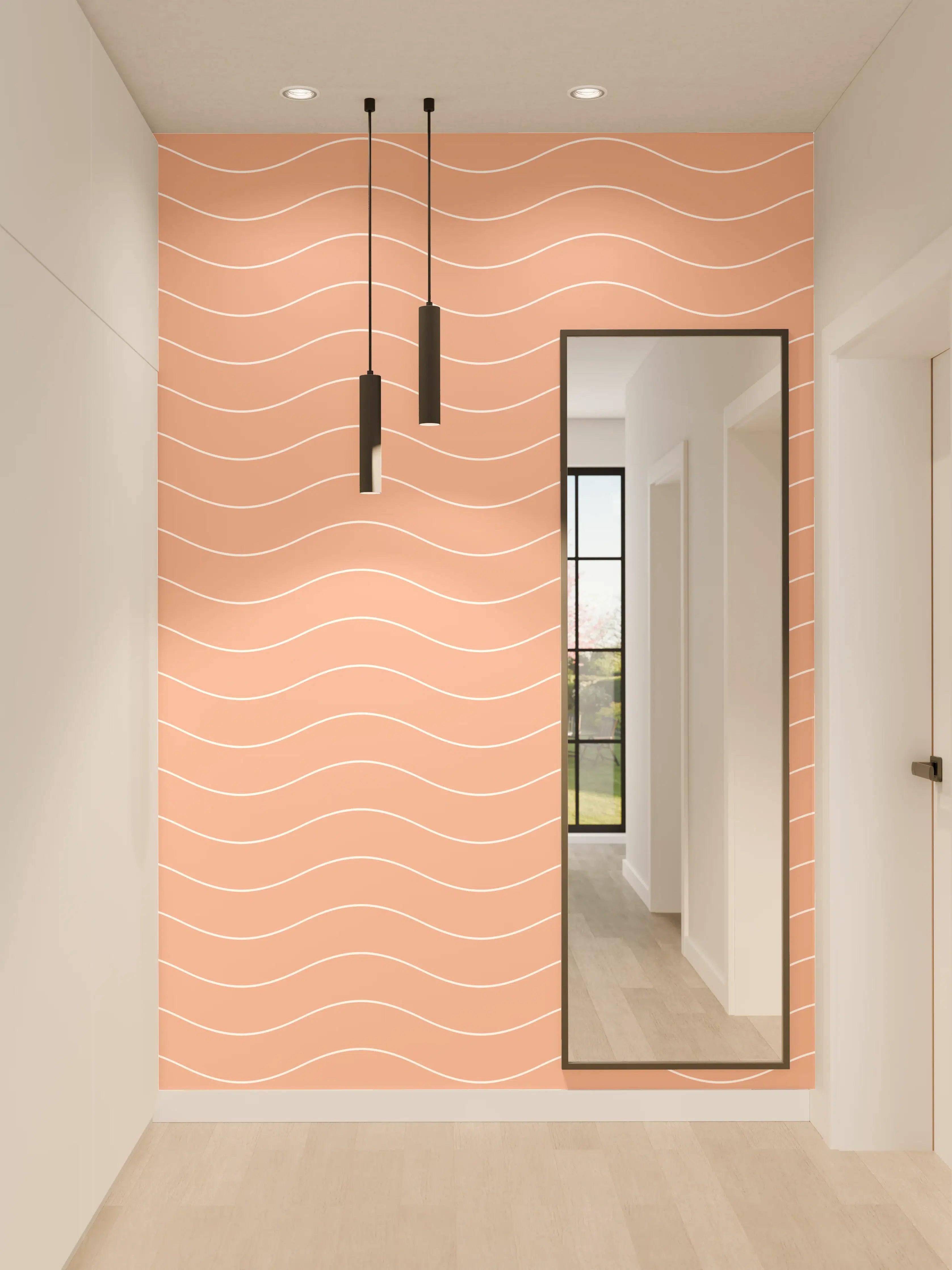 Wandverkleidung Flur - Sanfter Wellenmuster-Hintergrund in Pastell