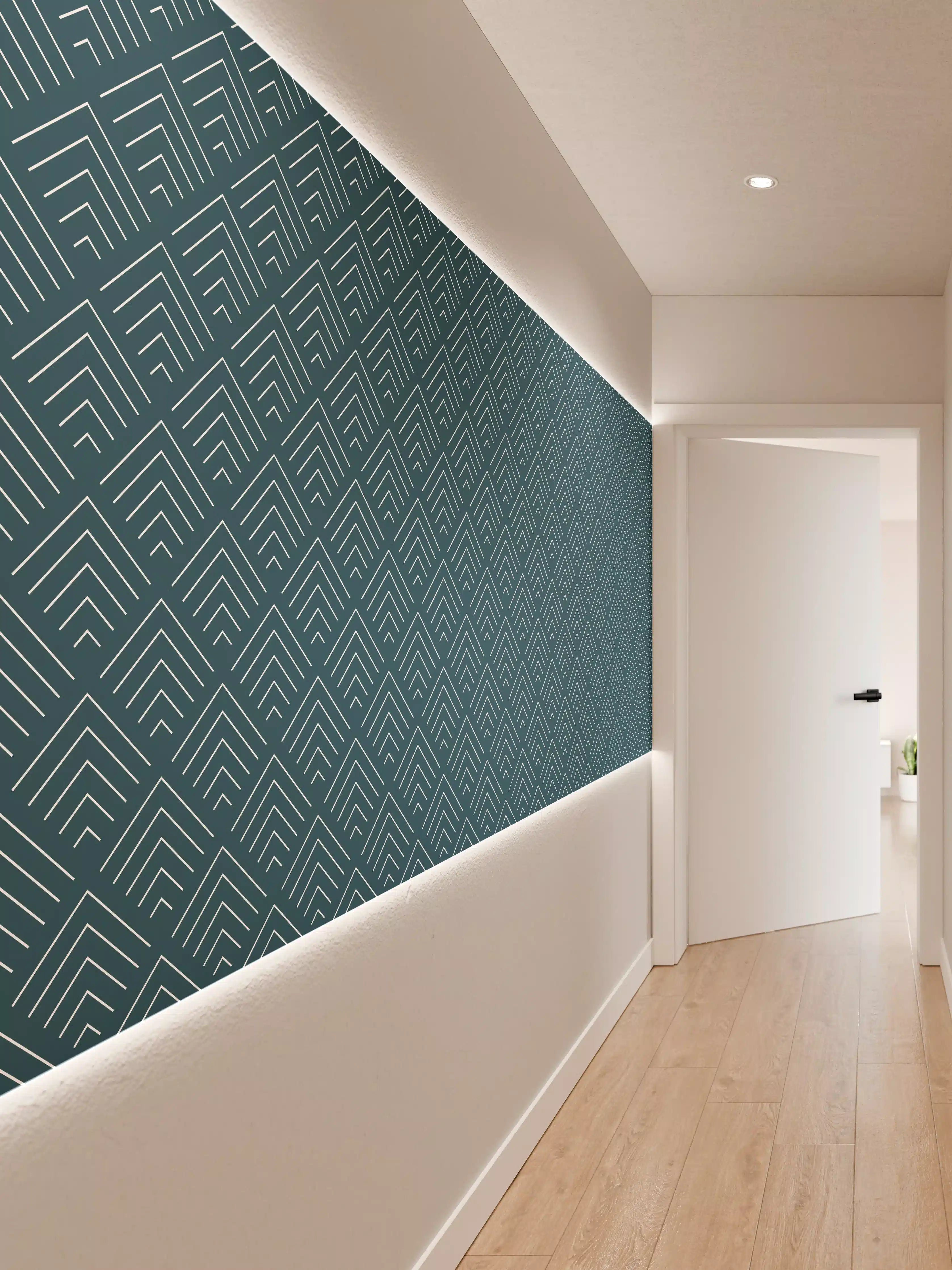 Wandverkleidung Flur - Schlichtes graues geometrisches Design