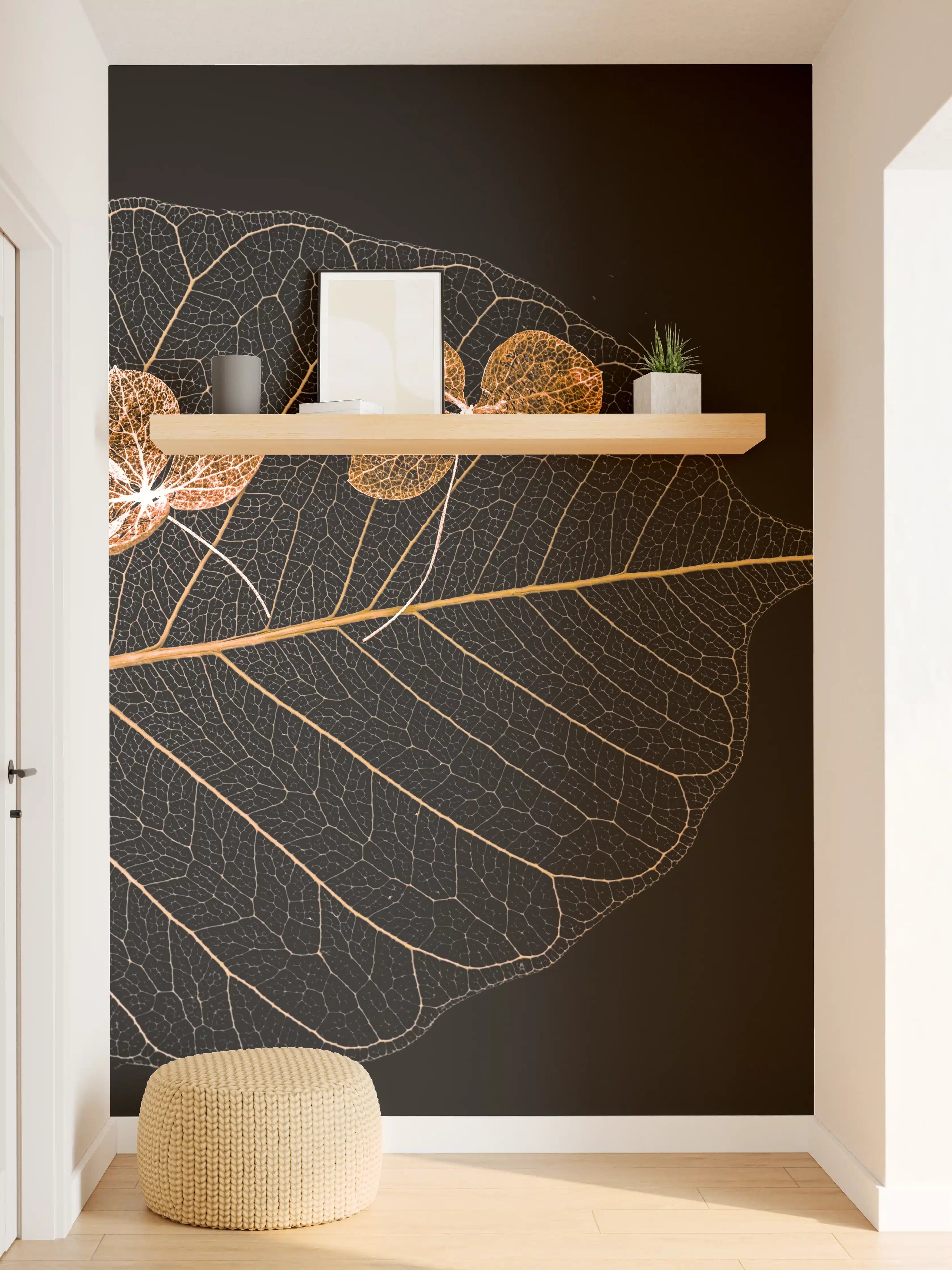Wandverkleidung Flur - Schöne Blatt- und Blütenstruktur im Detail