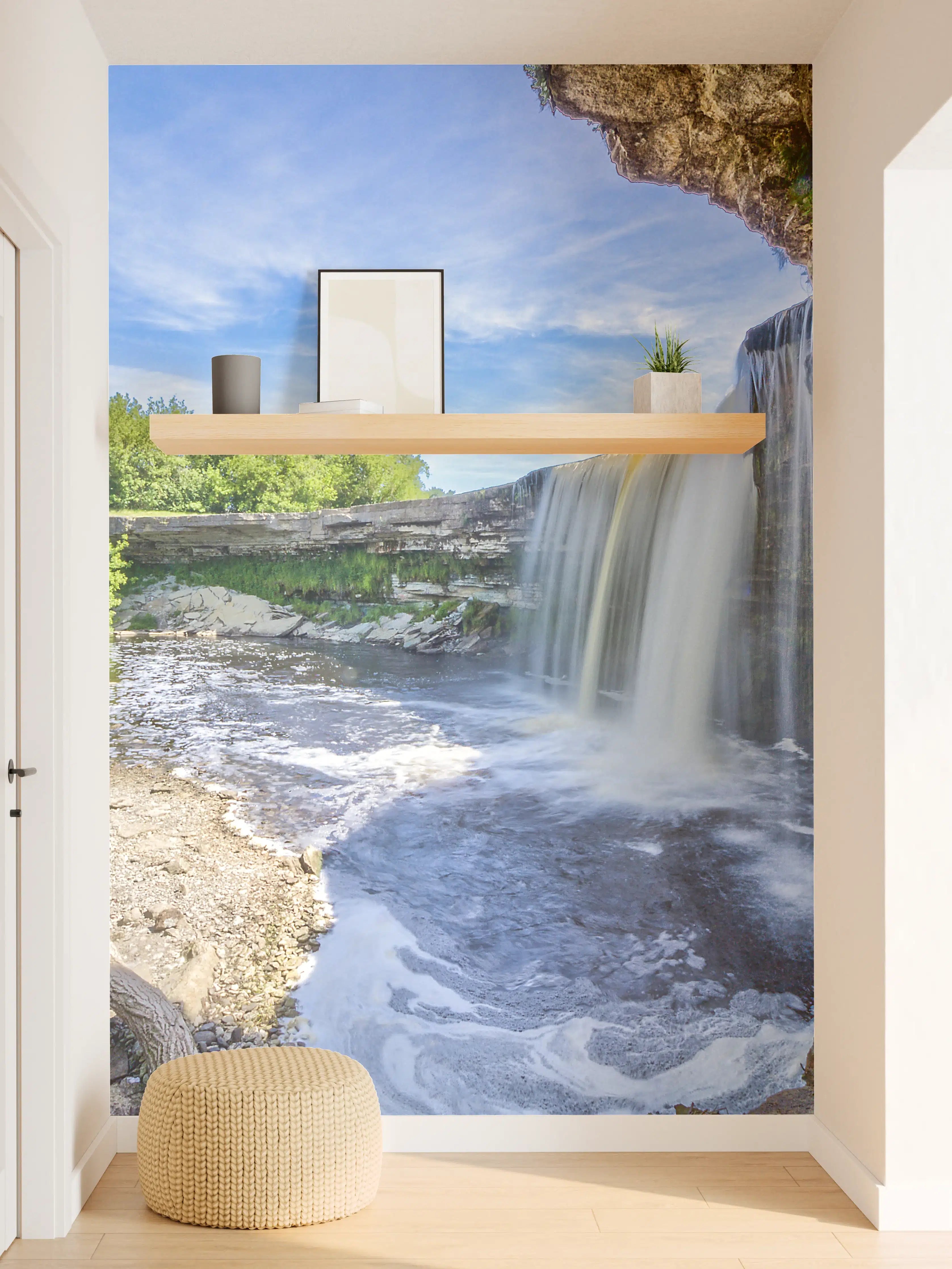 Wandverkleidung Flur - Schöner Wasserfall inmitten der Natur