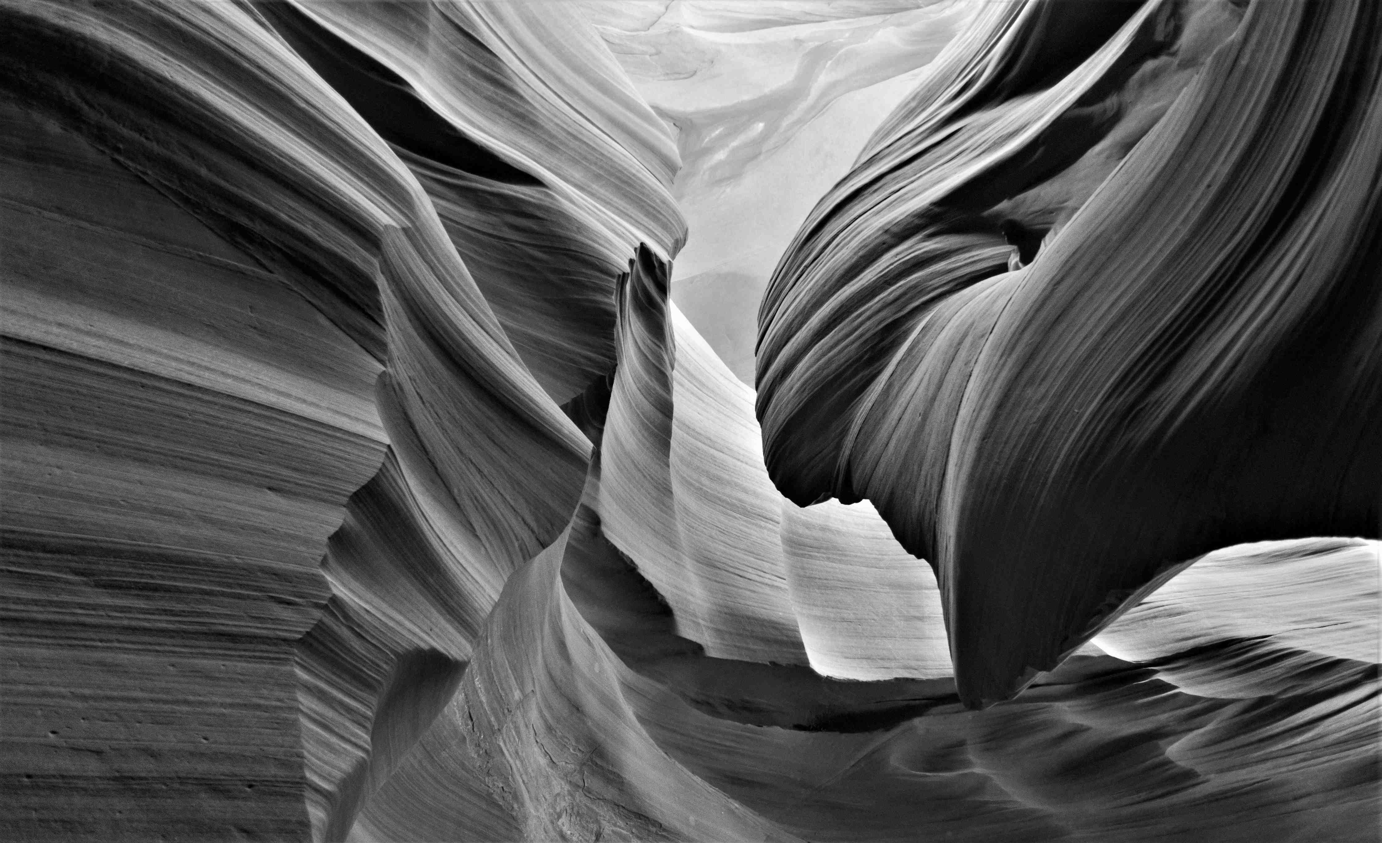 Wandverkleidung Flur-Schwarz-Weiß Canyon-Landschaft