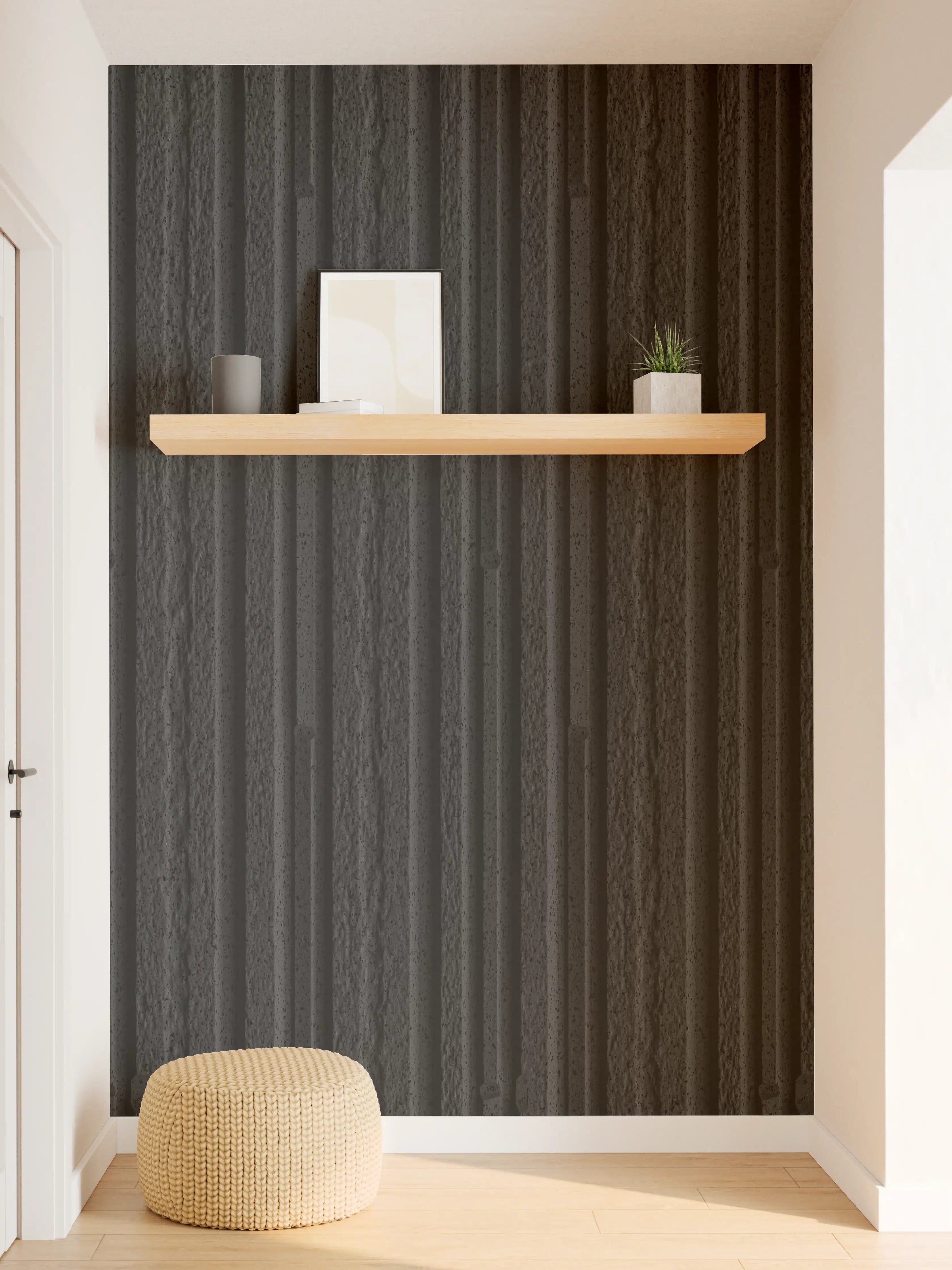 Wandverkleidung Flur - Schwarz-weißer Holztextur-Hintergrund