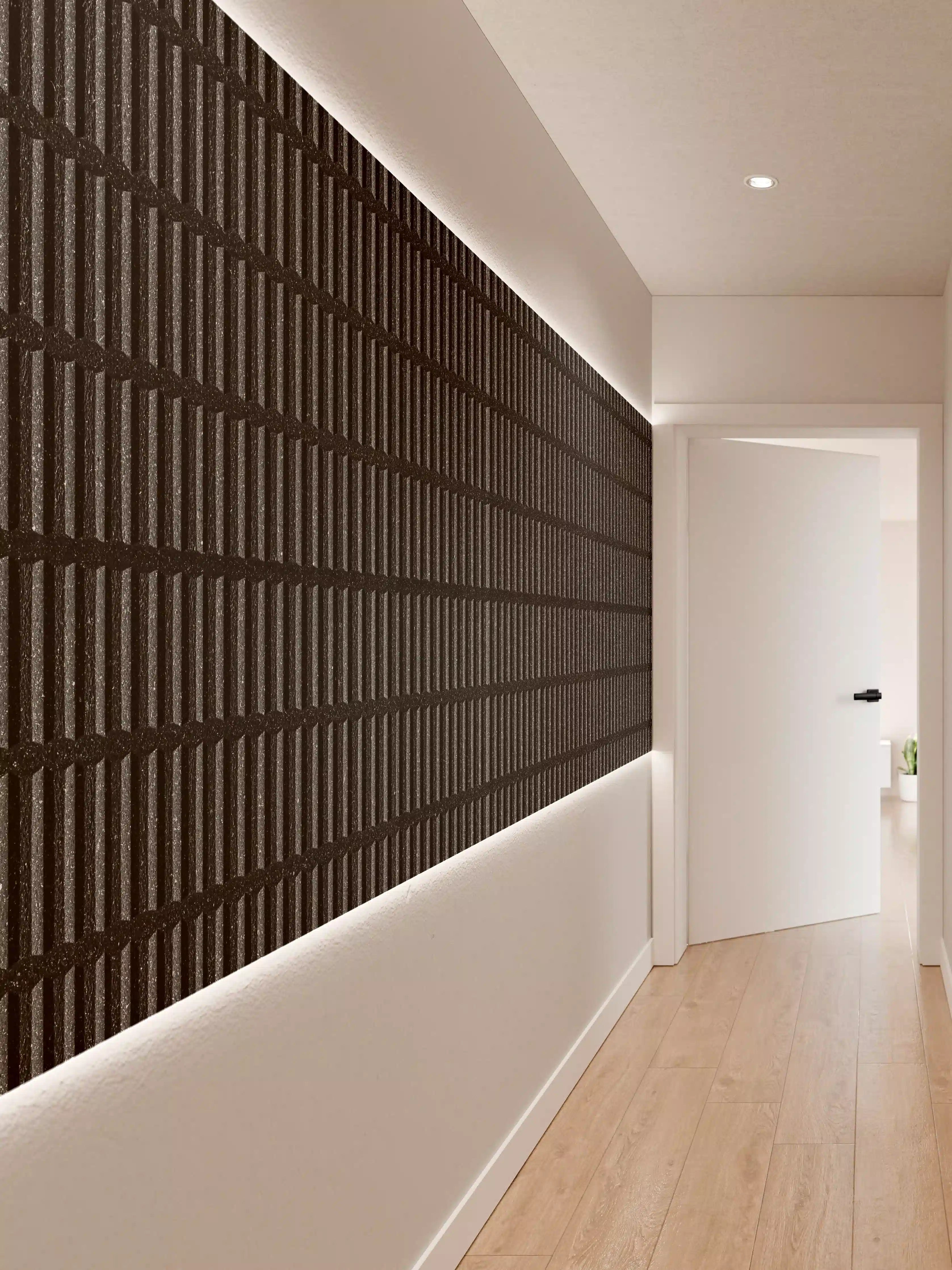 Wandverkleidung Flur - Schwarze Stein Ziegel Textur