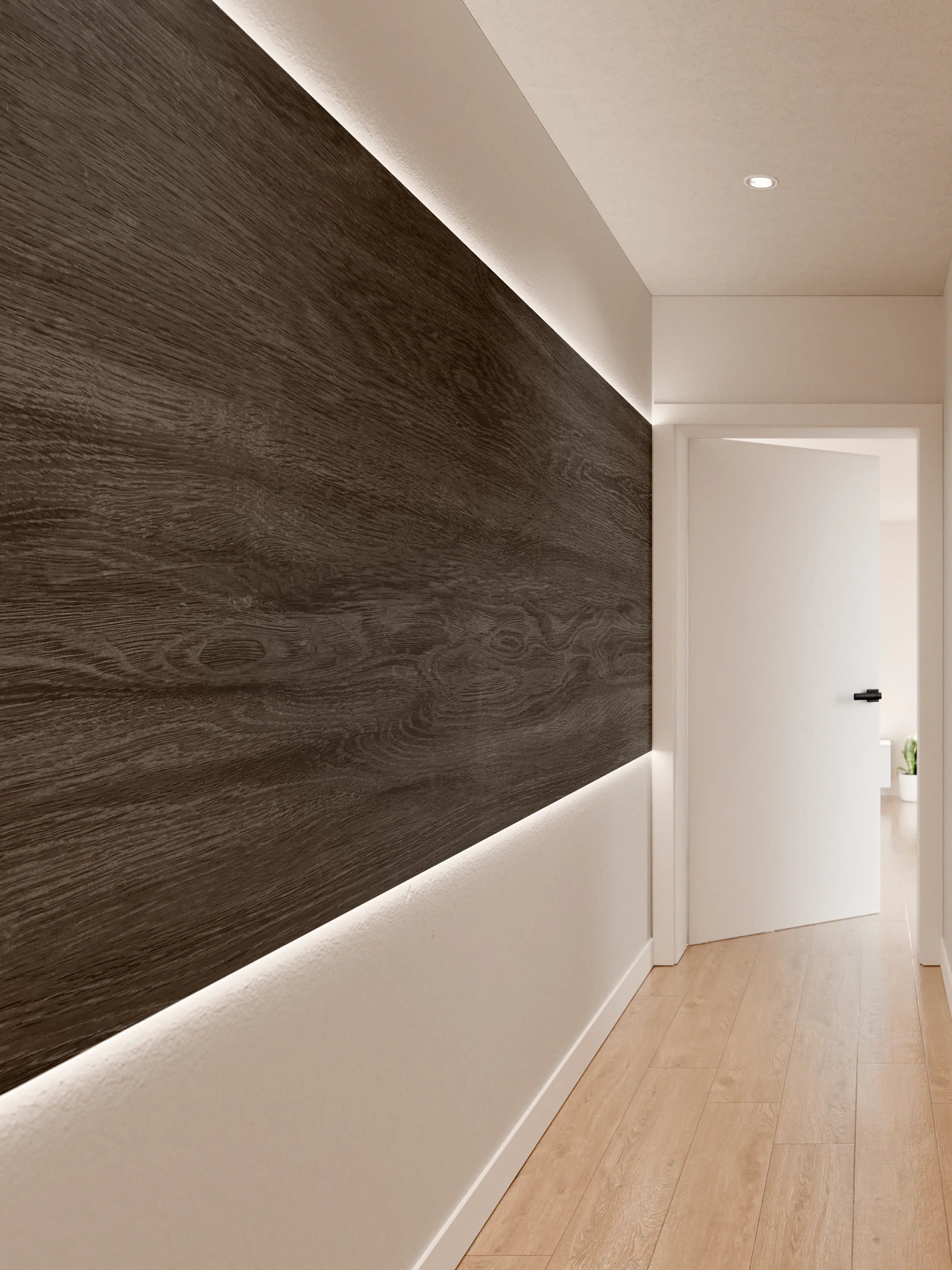 Wandverkleidung Flur - Schwarzes Holz Hintergrund