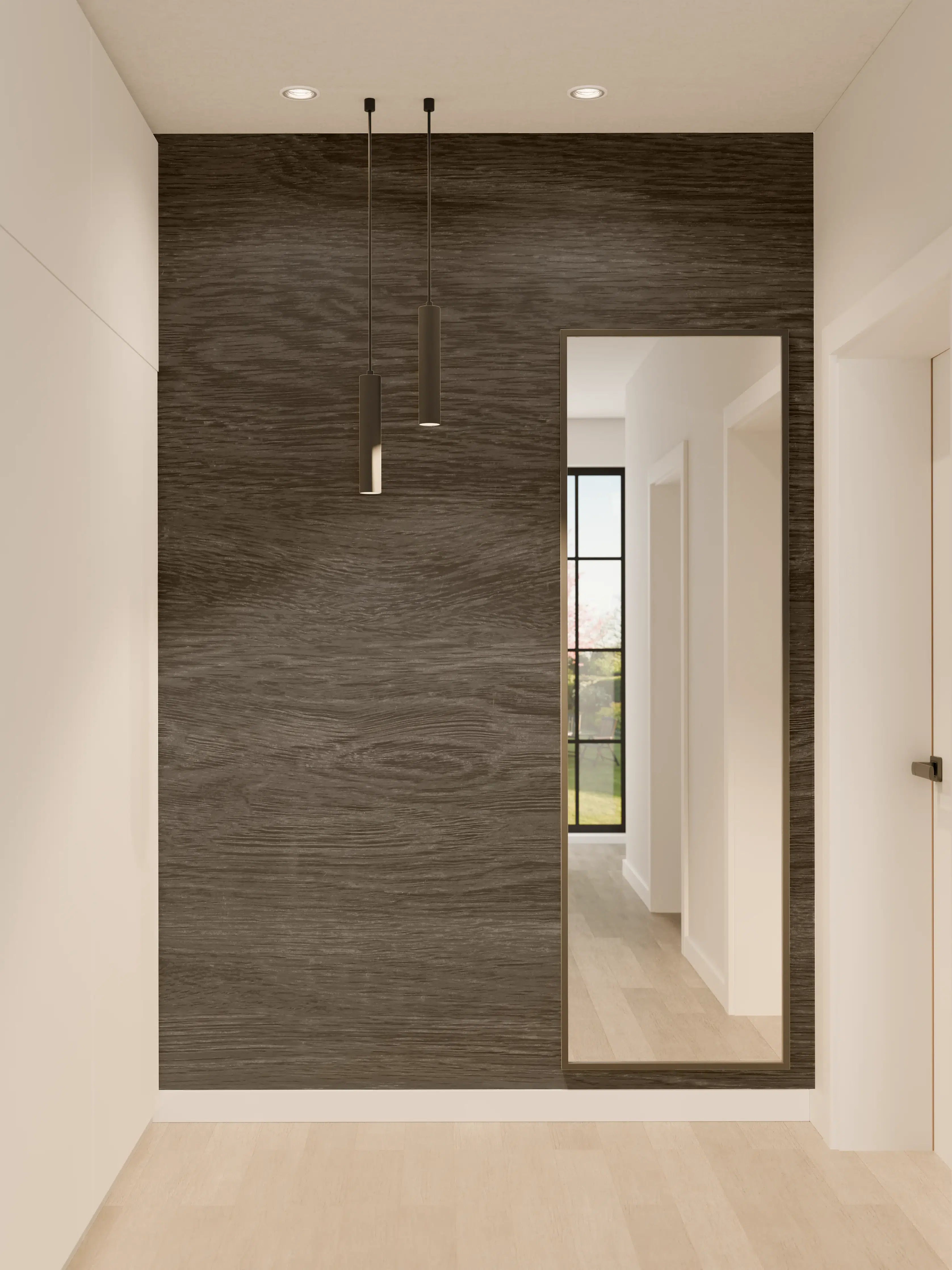 Wandverkleidung Flur - Schwarzes Holz Hintergrund