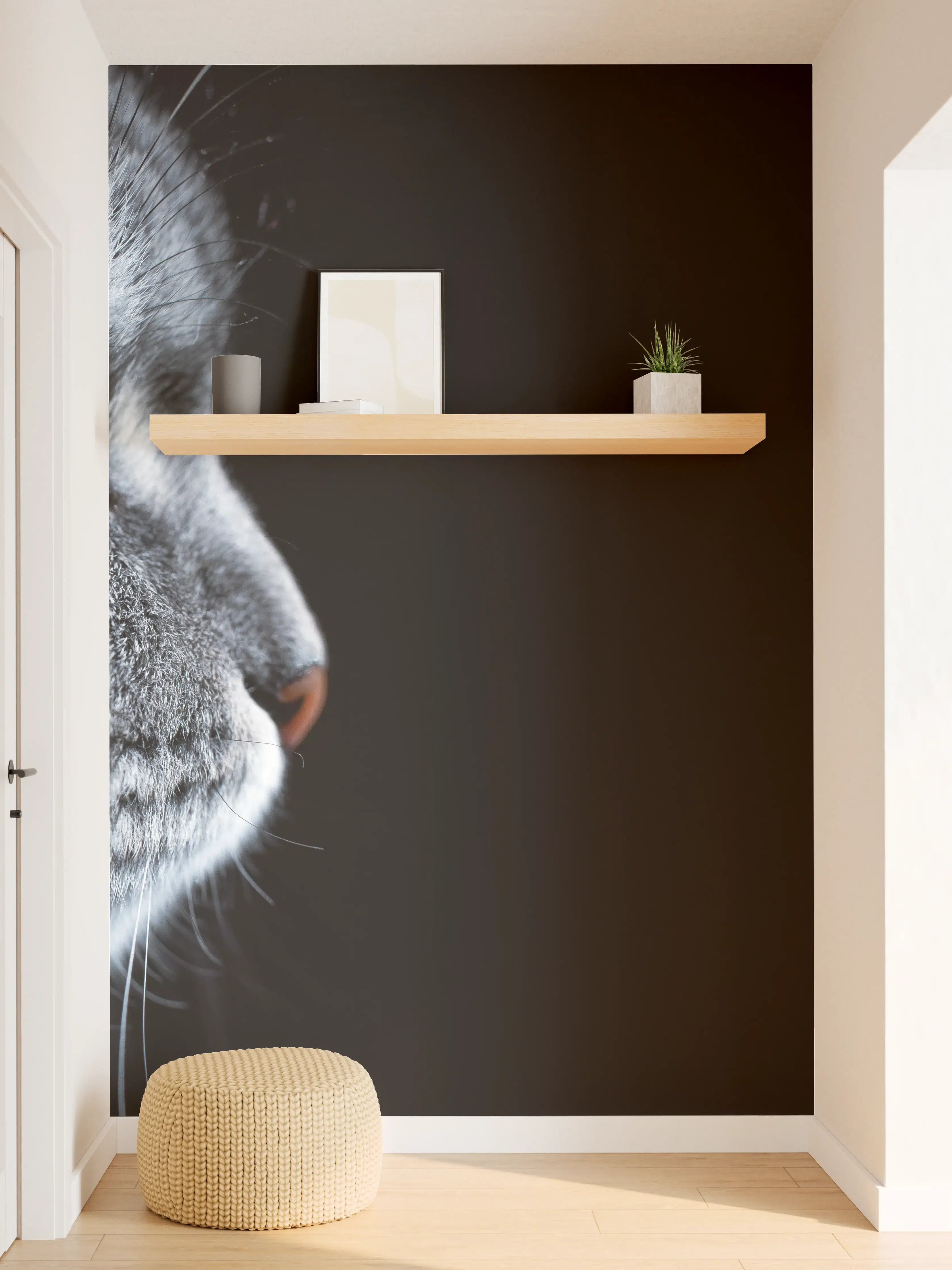 Wandverkleidung Flur - Seitliches Katzen-Portrait