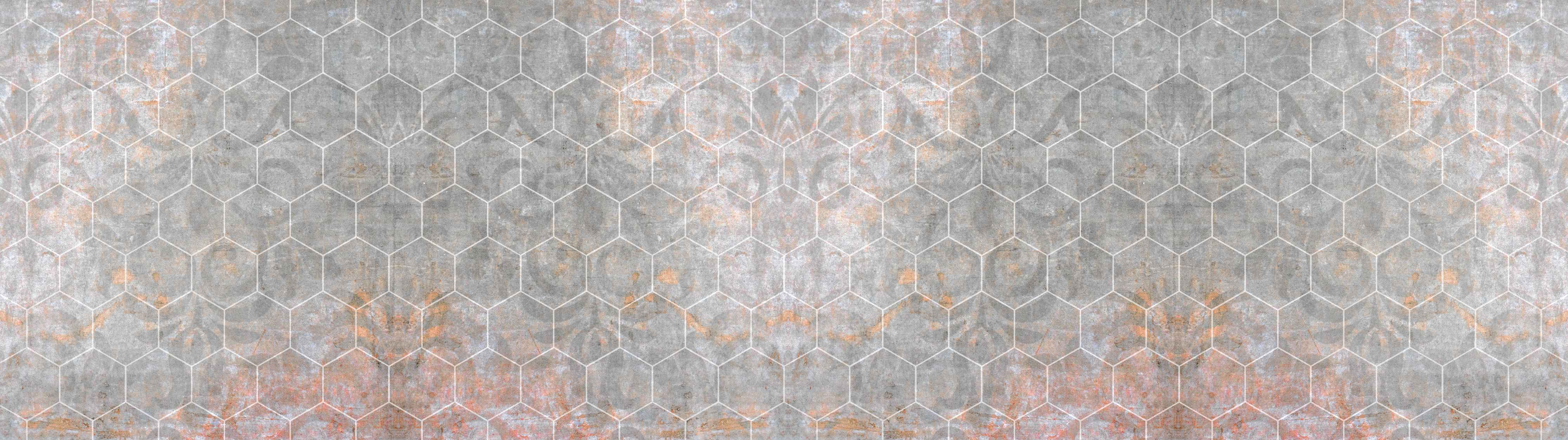 Wandverkleidung Flur-Shabby Grau-Weiße Fliesentextur