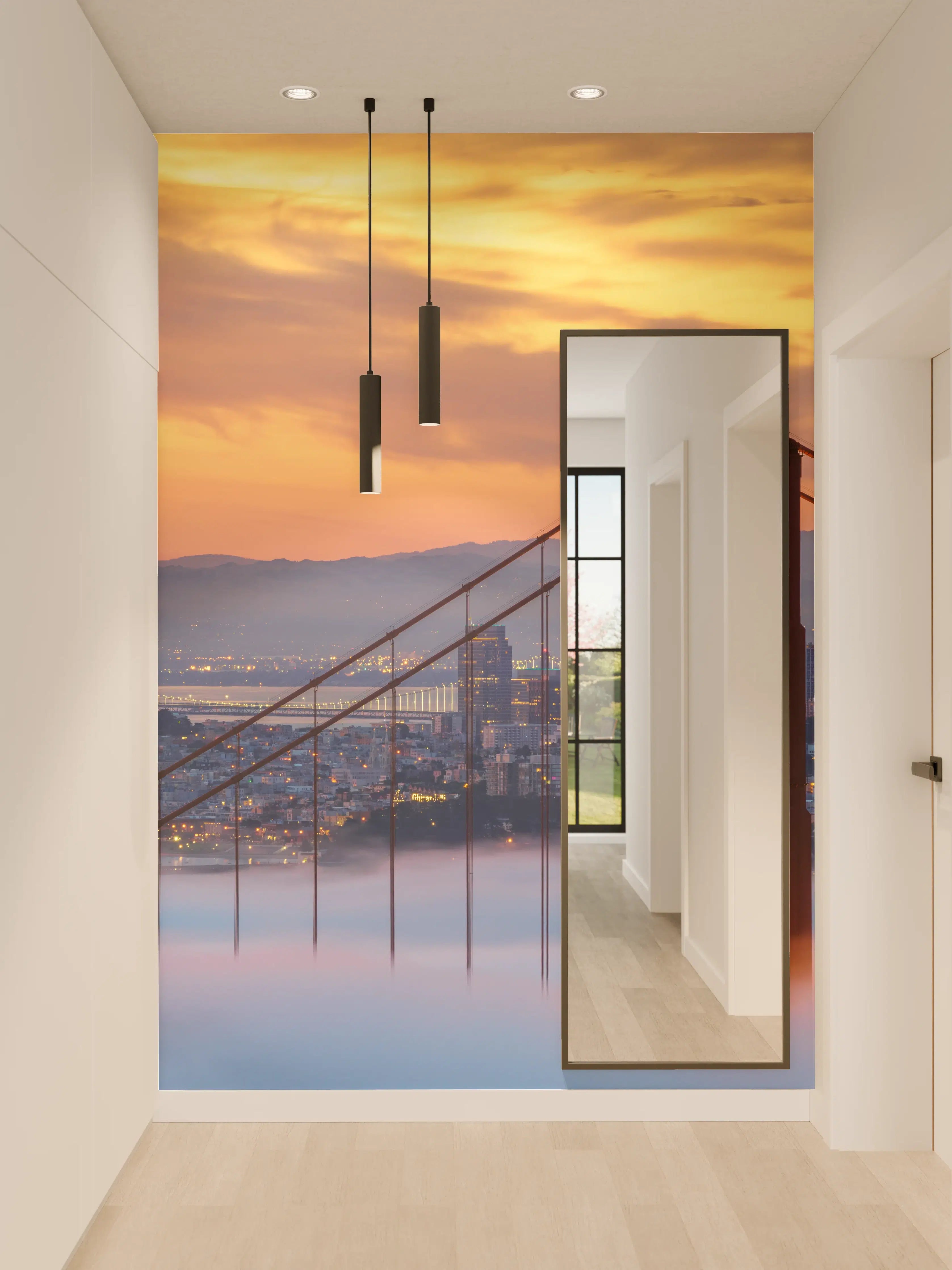 Wandverkleidung Flur - Silberne Brücke im Abendlicht