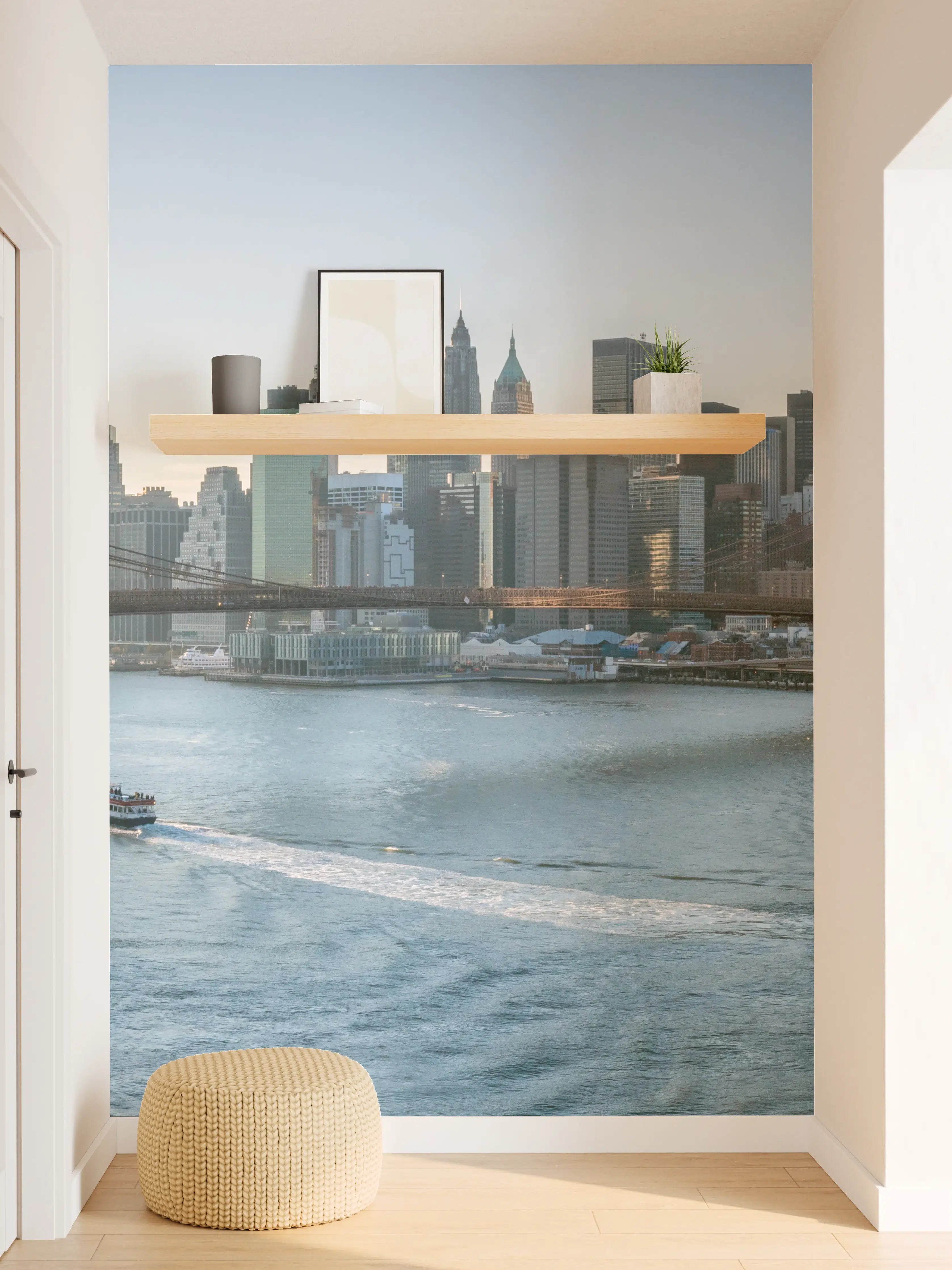 Wandverkleidung Flur - Skyline von New York City - Brooklyn Bridge
